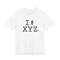 I Hike ___ unisex T, dark green hiker