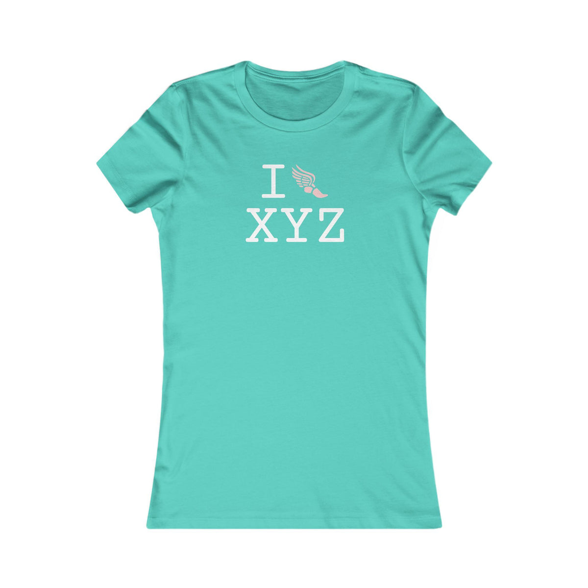 I Run women's T, pink logo