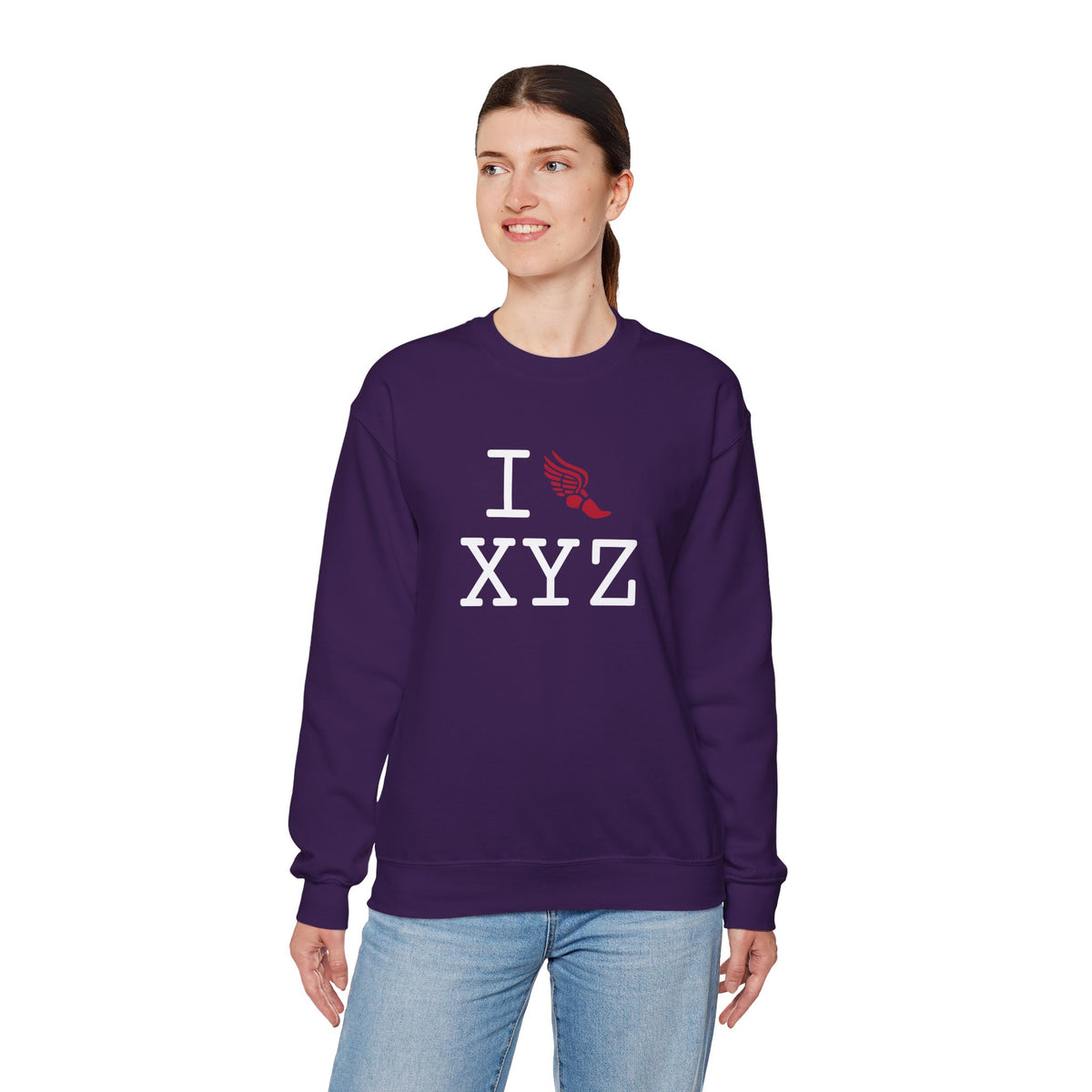 I Run sweatshirt, red logo