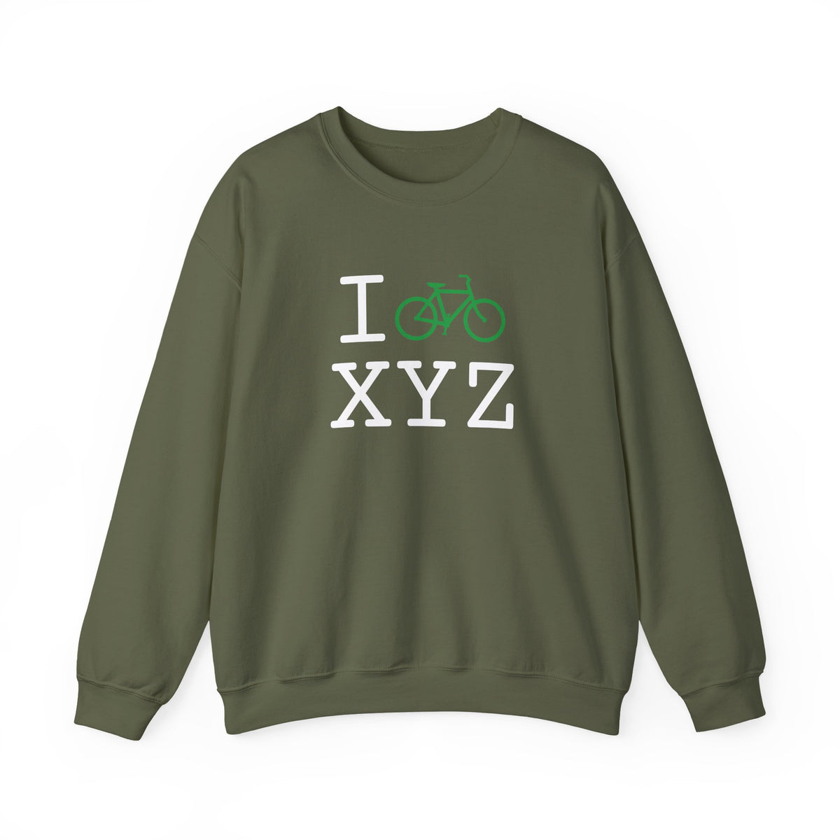 I Bike sweatshirt, green bike