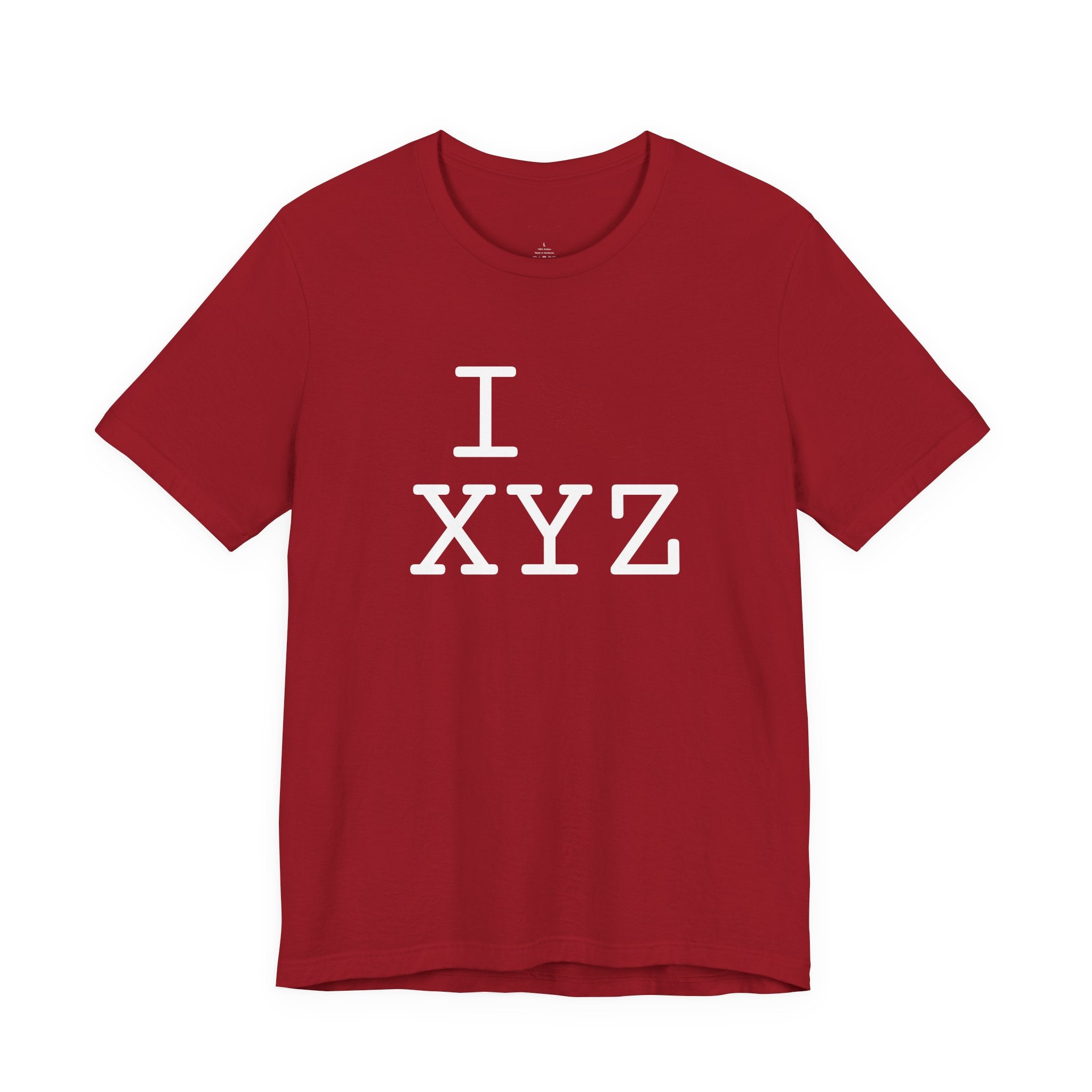 I Run ___ unisex T, crimson logo