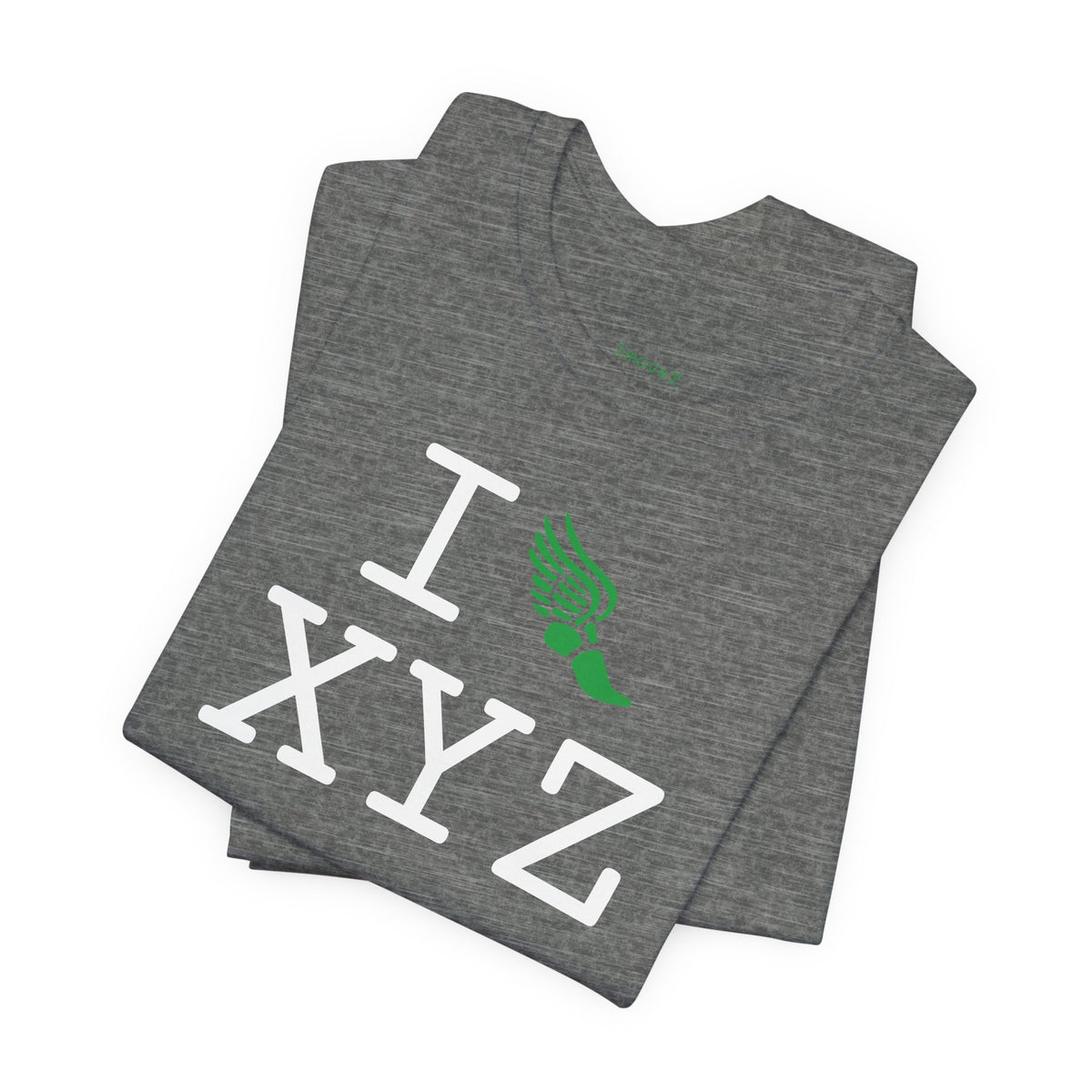 I Run unisex T, green logo