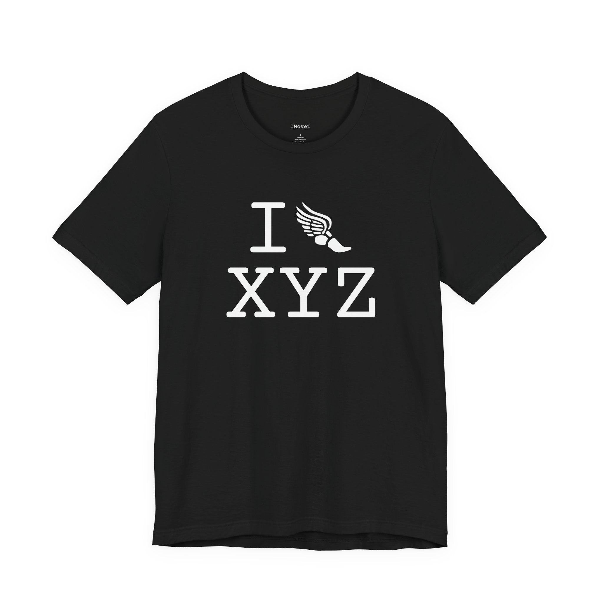 I Run ___ unisex T, white logo