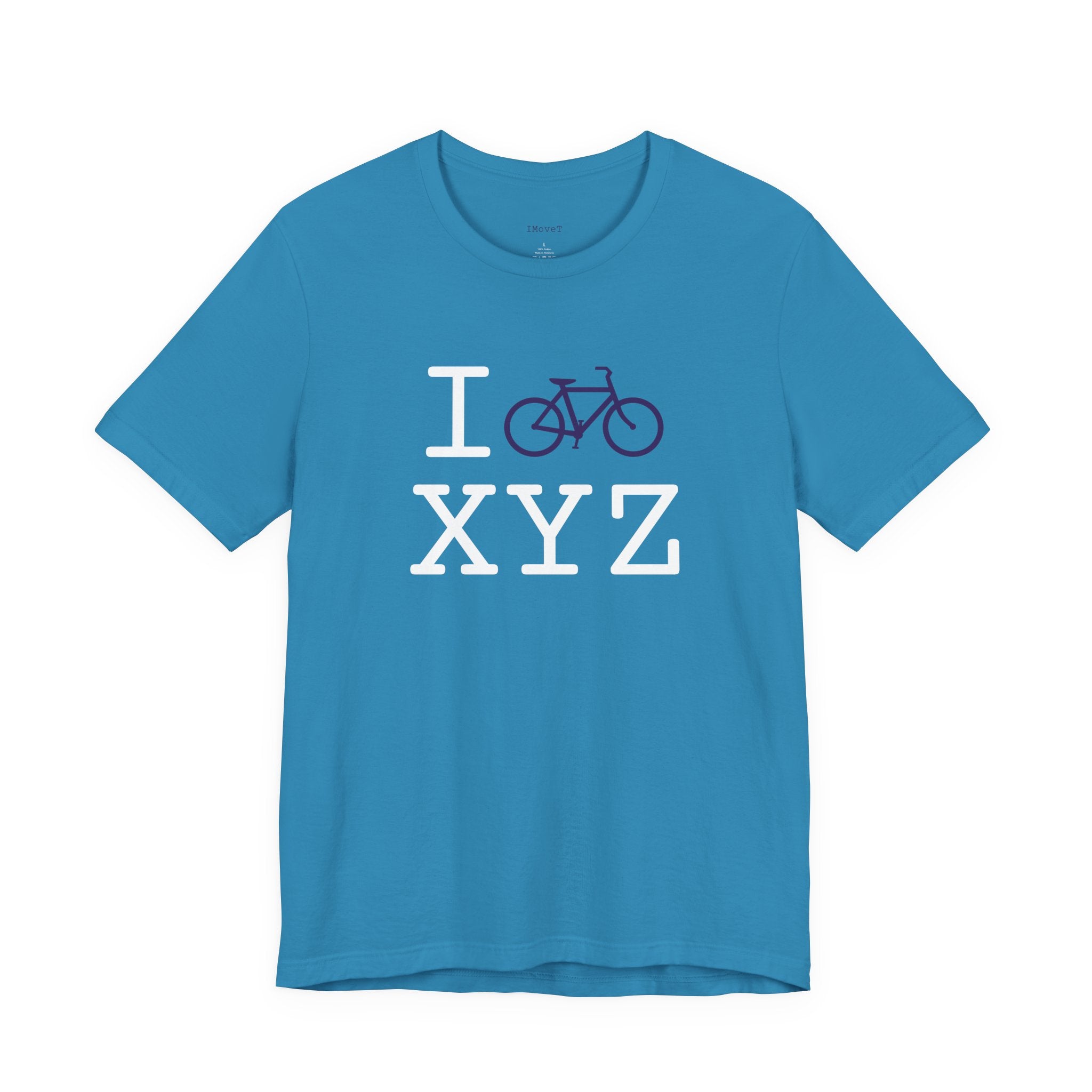 I Bike ___ unisex T, purple bike