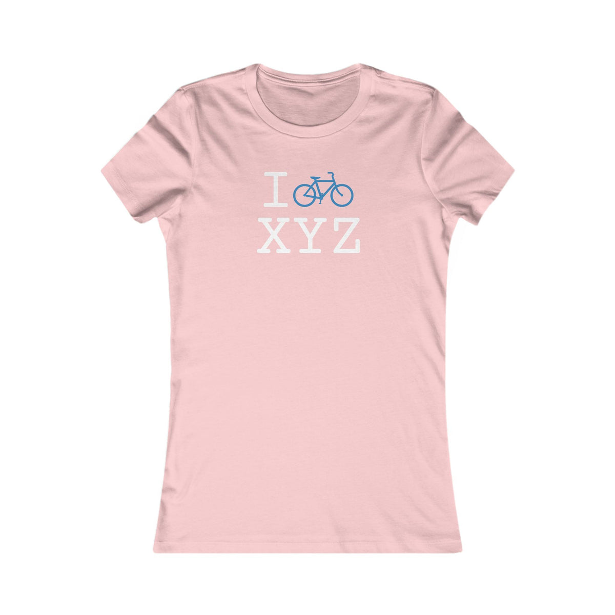 I Bike women's T, light blue bike