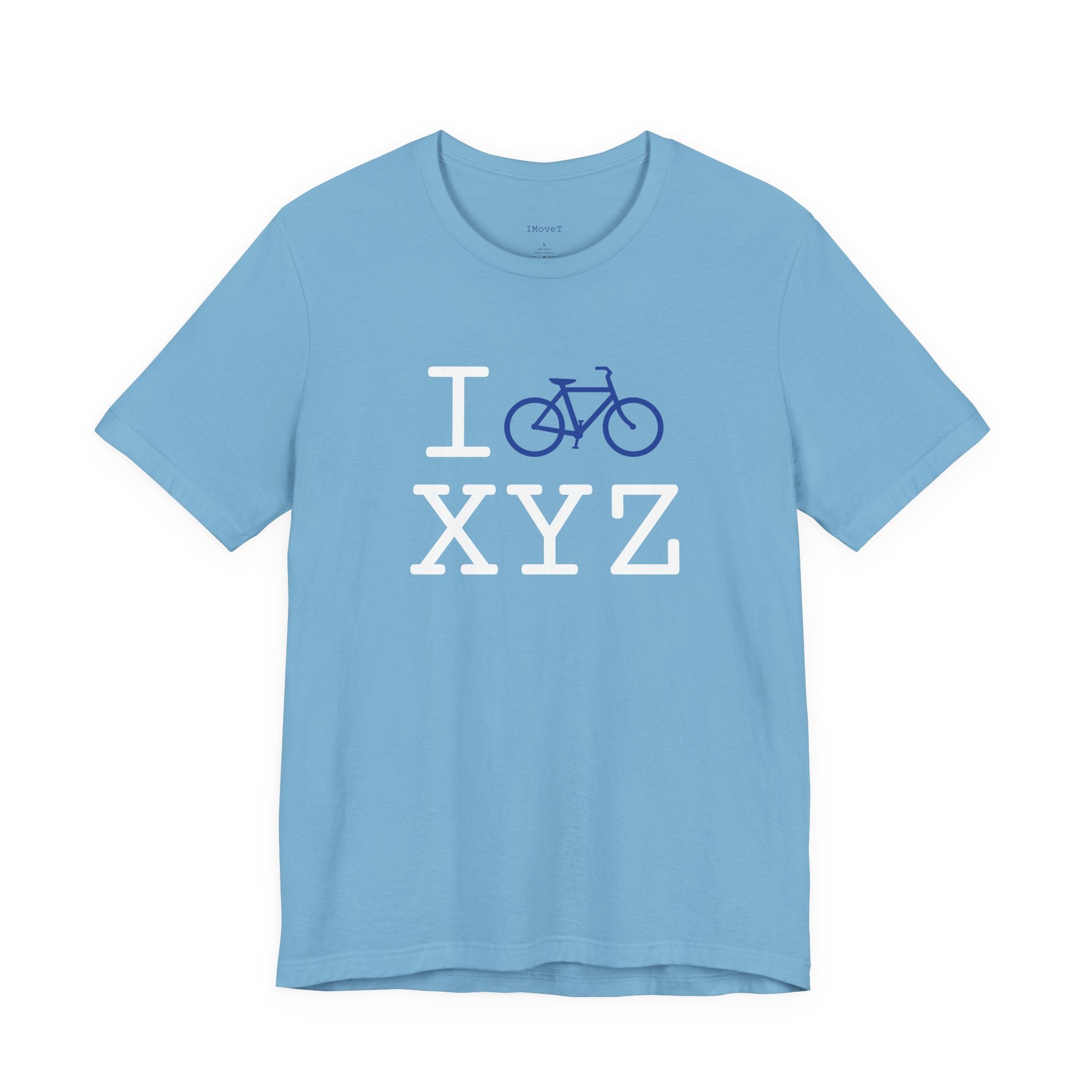 I Bike ___ unisex T, blue bike