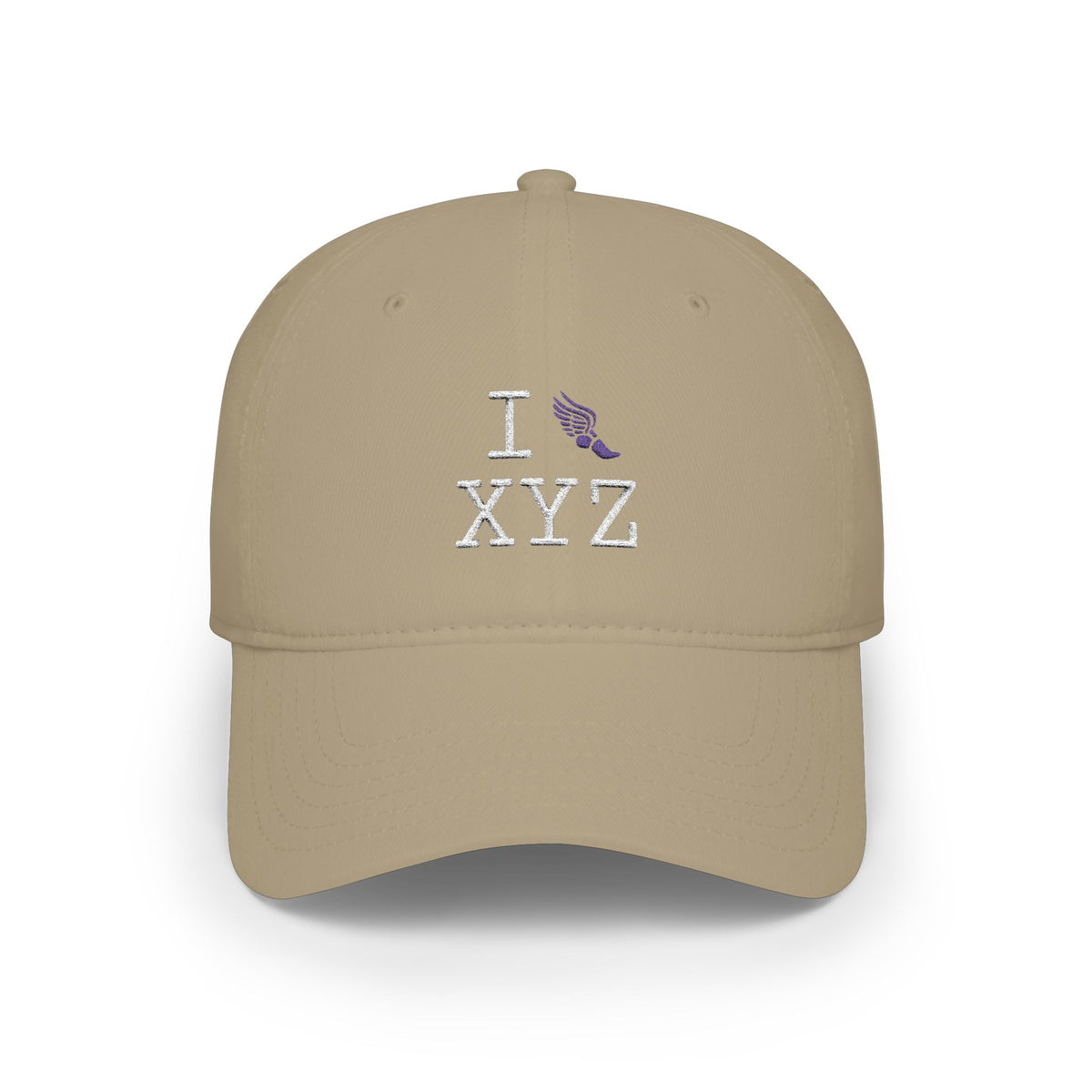 I Run baseball cap, purple logo