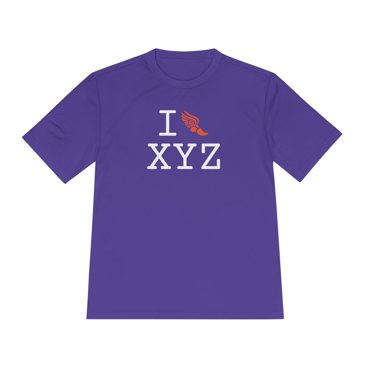I Run athletic T, orange logo