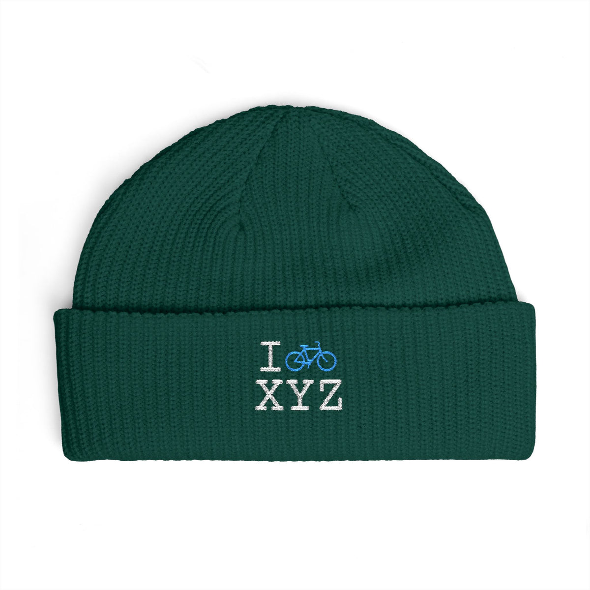 I Bike beanie, light blue bike