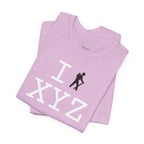 I Hike unisex T, black hiker