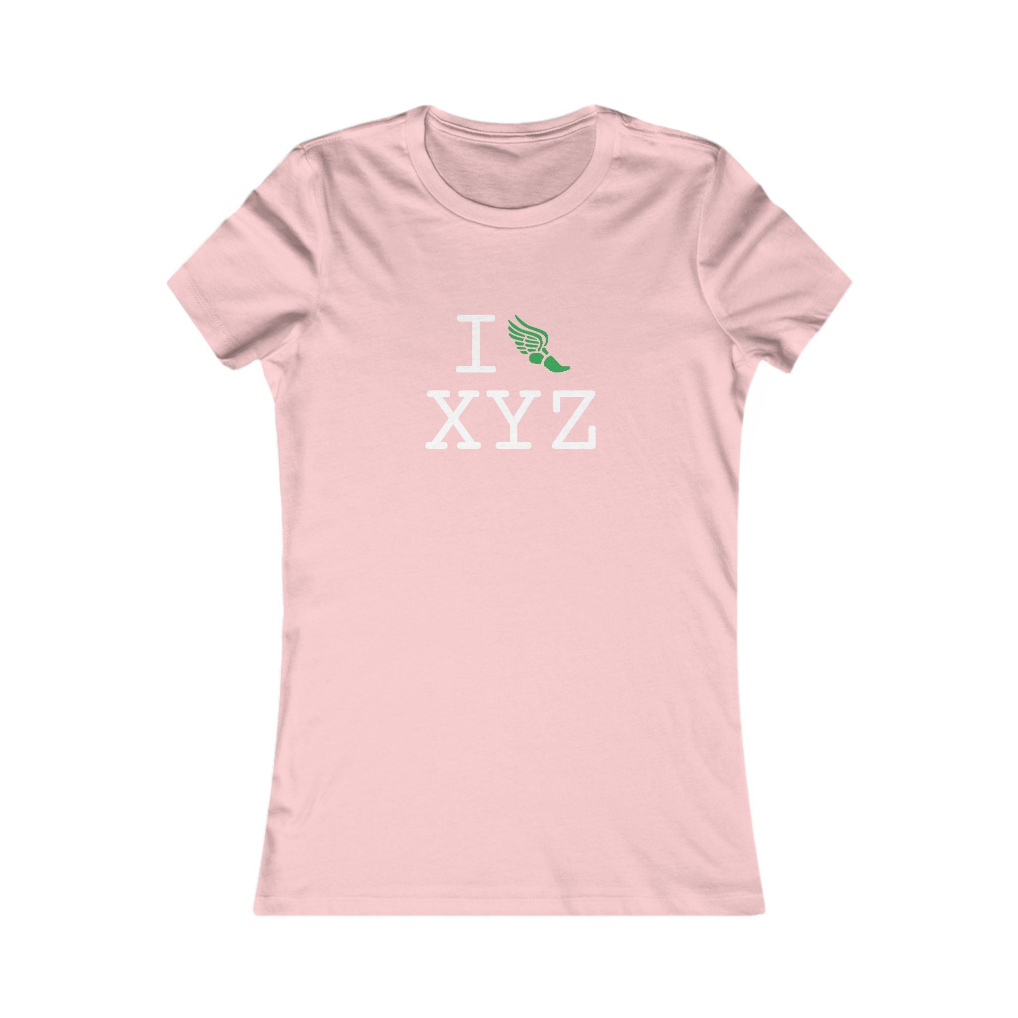 I Run ___ women's T, green logo