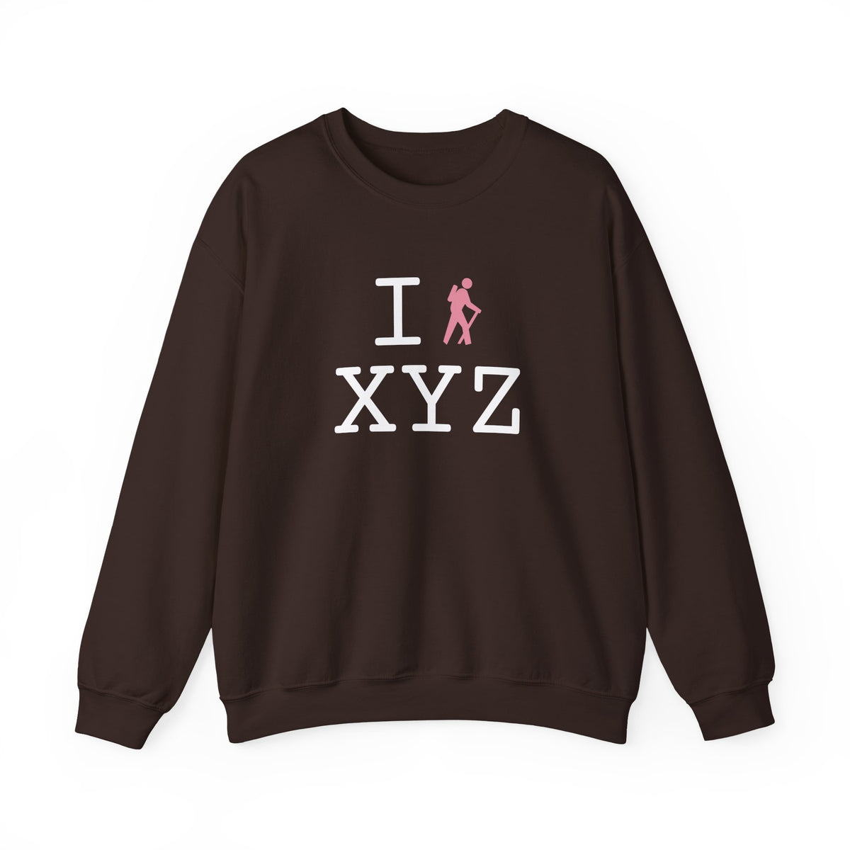 I Hike sweatshirt, pink hiker