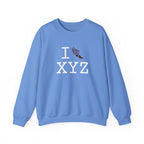 I Run sweatshirt, maroon logo