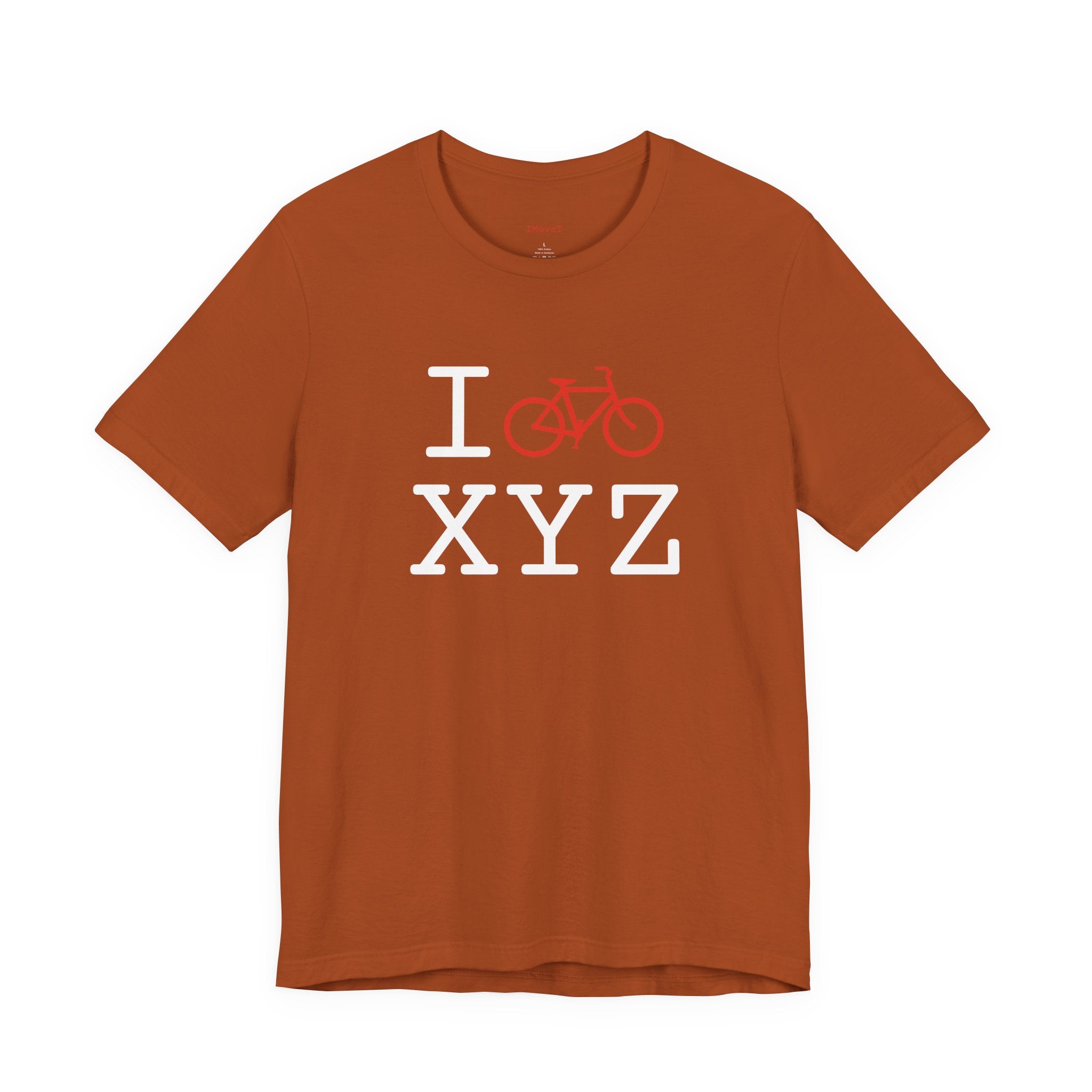 I Bike ___ unisex T, red bike