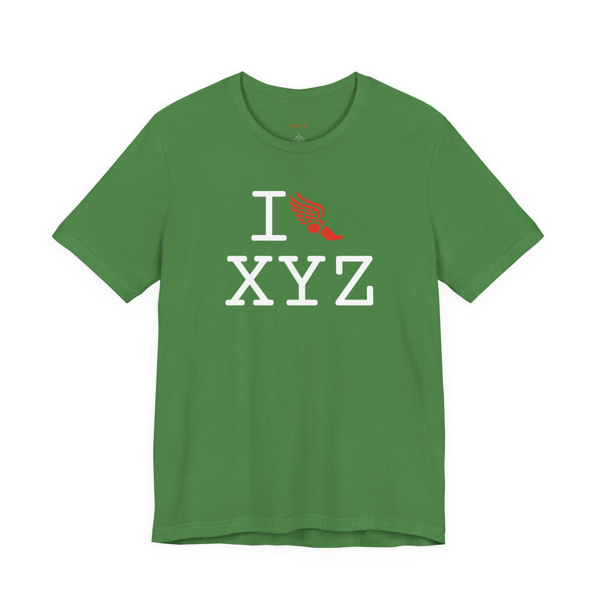 I Run unisex T, red logo
