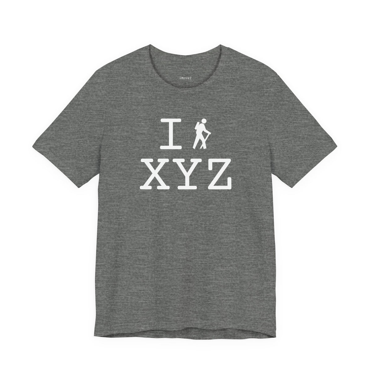 I Hike unisex T, white hiker