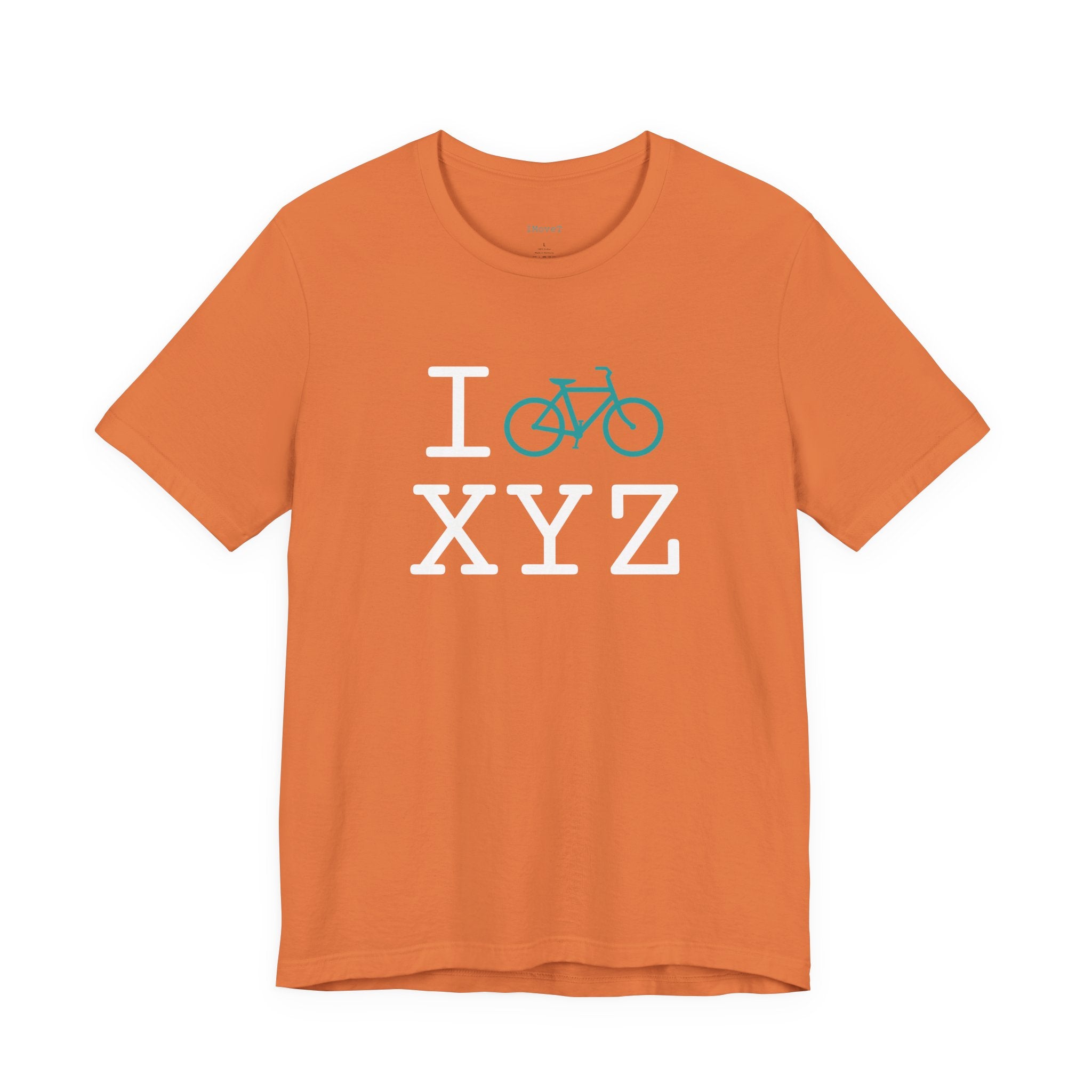 I Bike ___ unisex T, teal bike