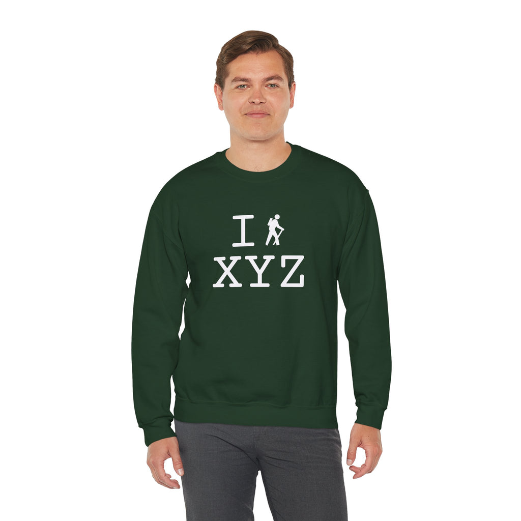 I Hike sweatshirt, white hiker