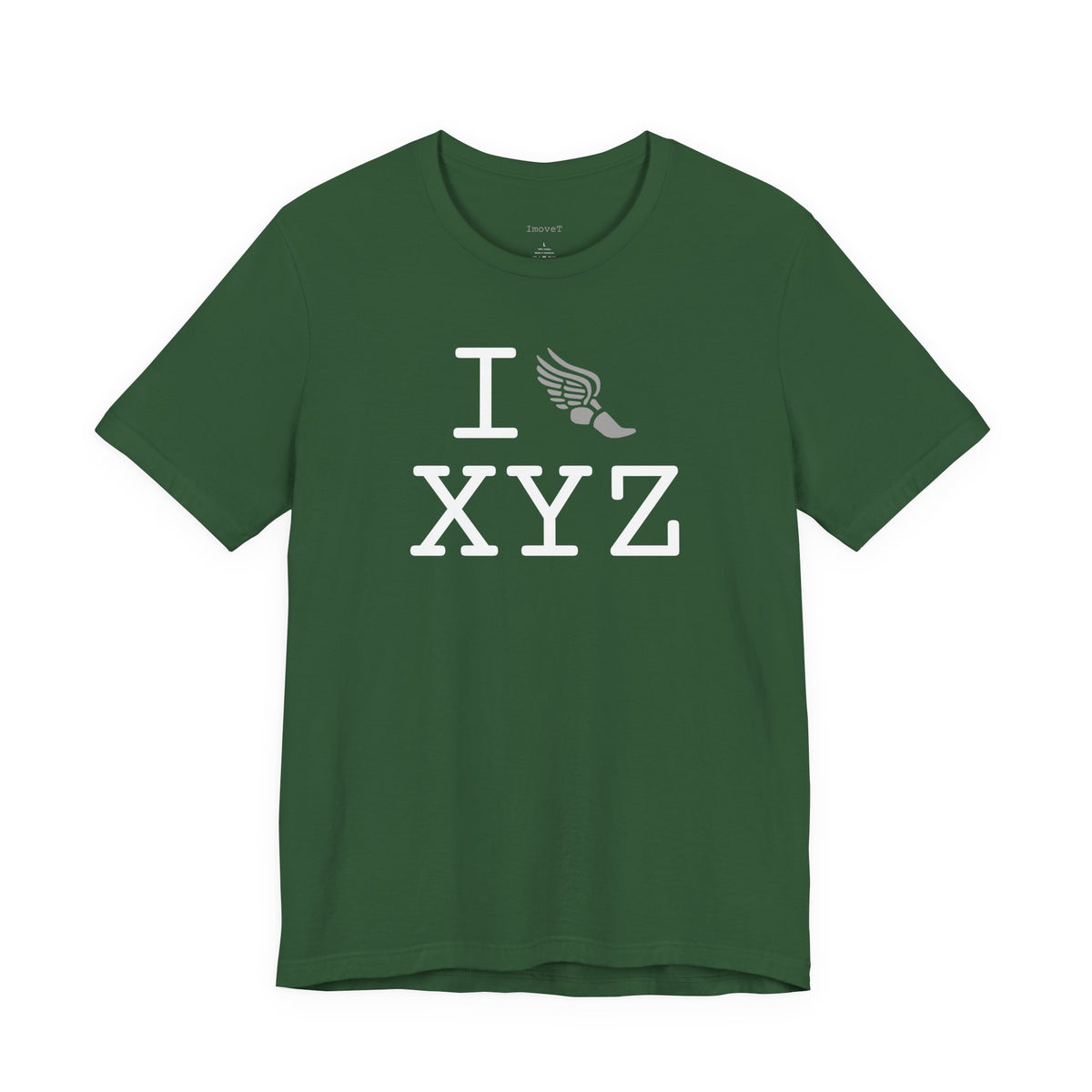 I Run unisex T, grey logo