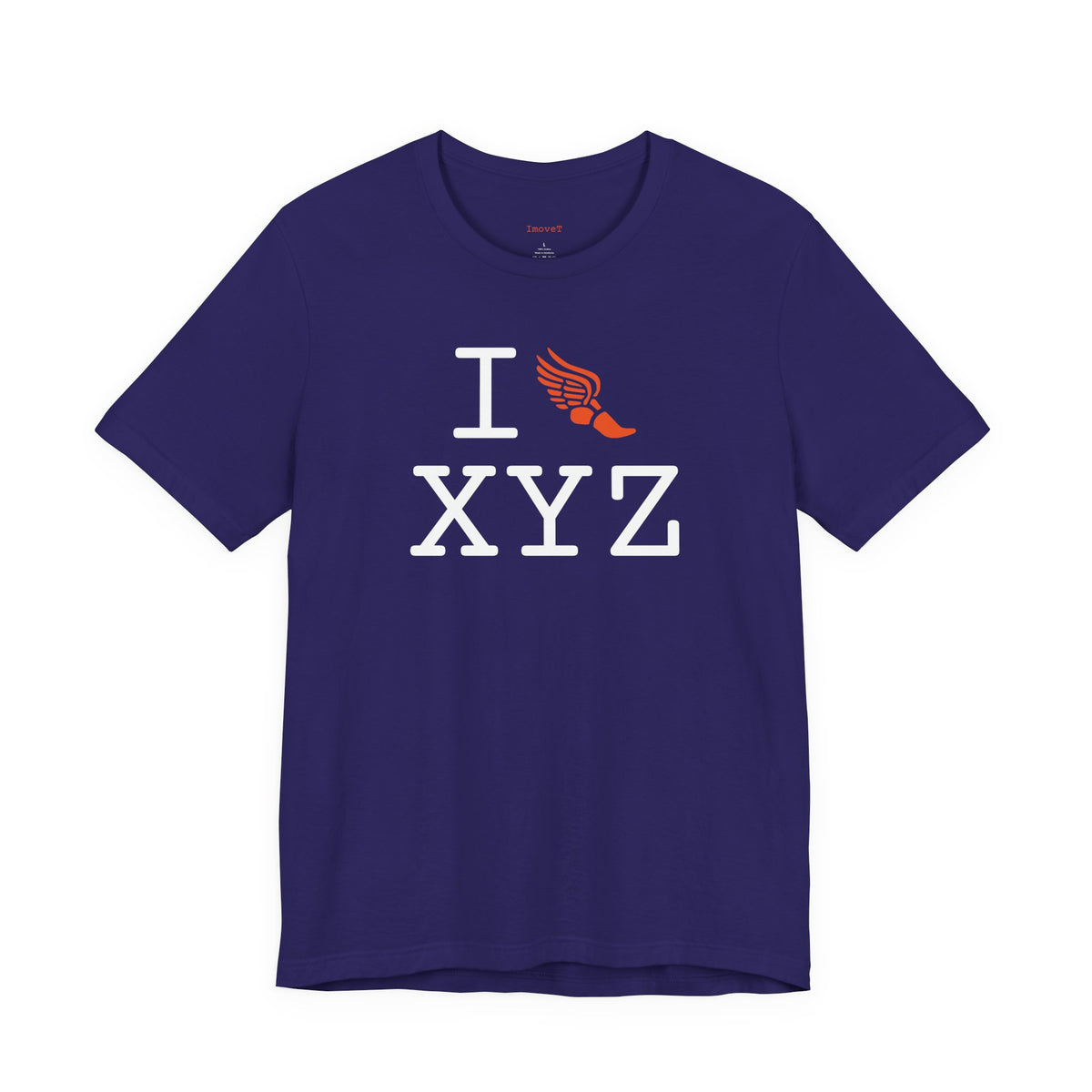 I Run unisex T, orange logo