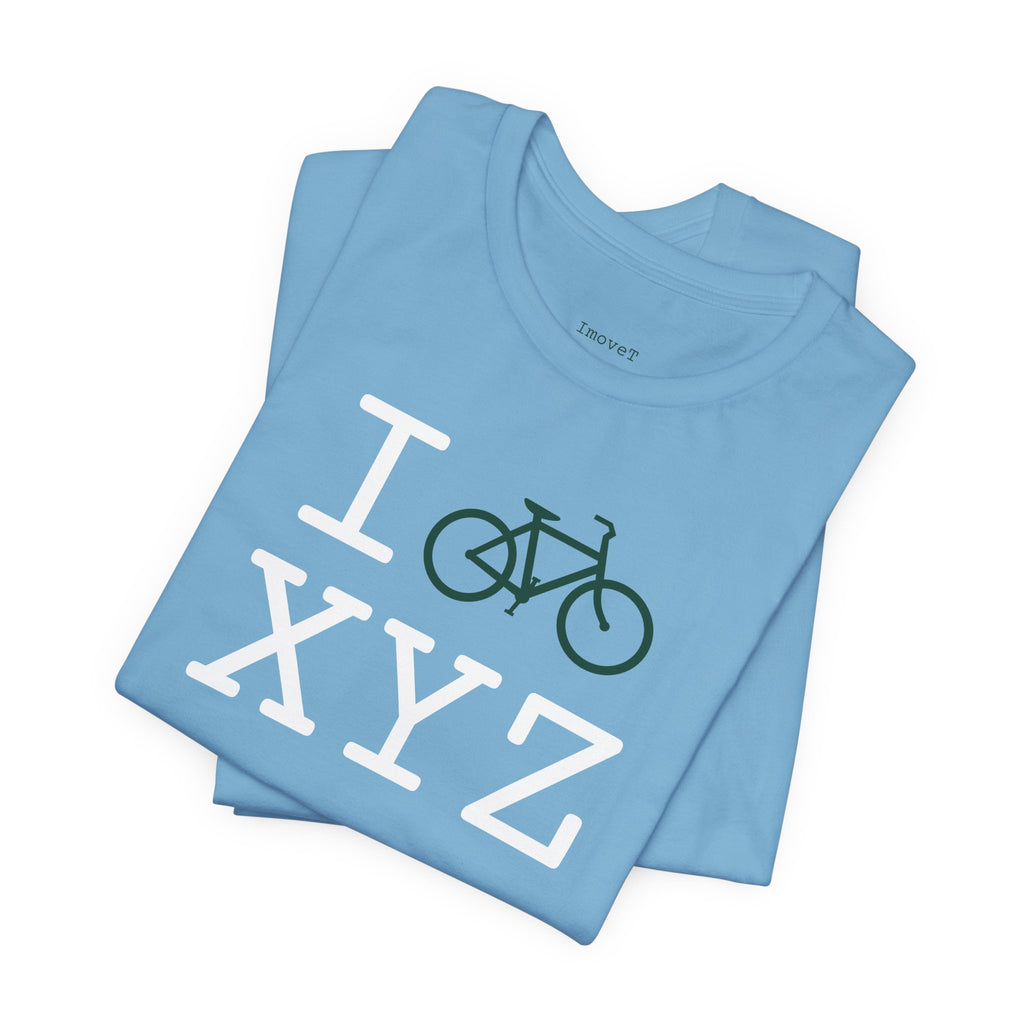 I Bike unisex T, dark green bike