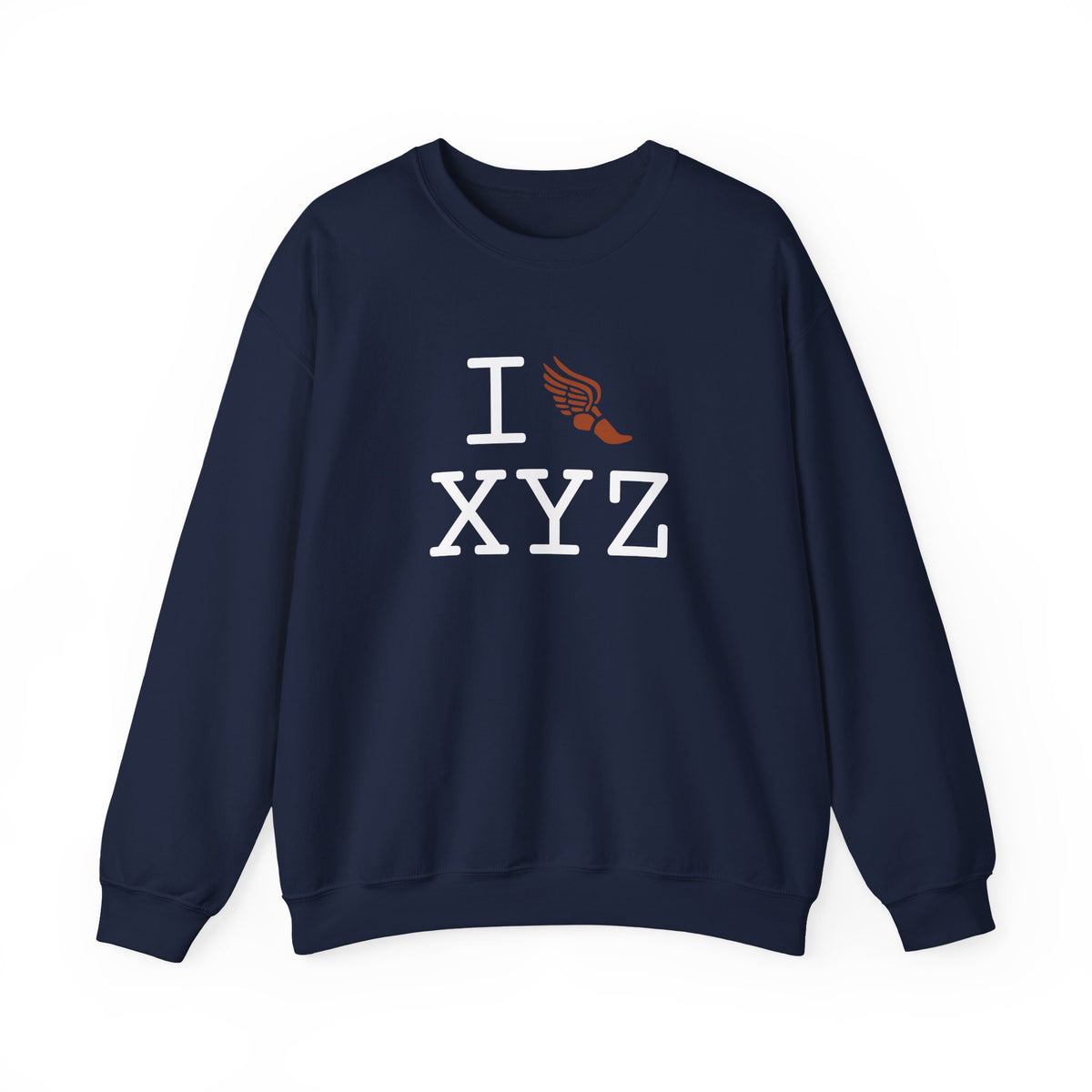 I Run sweatshirt, dark orange logo