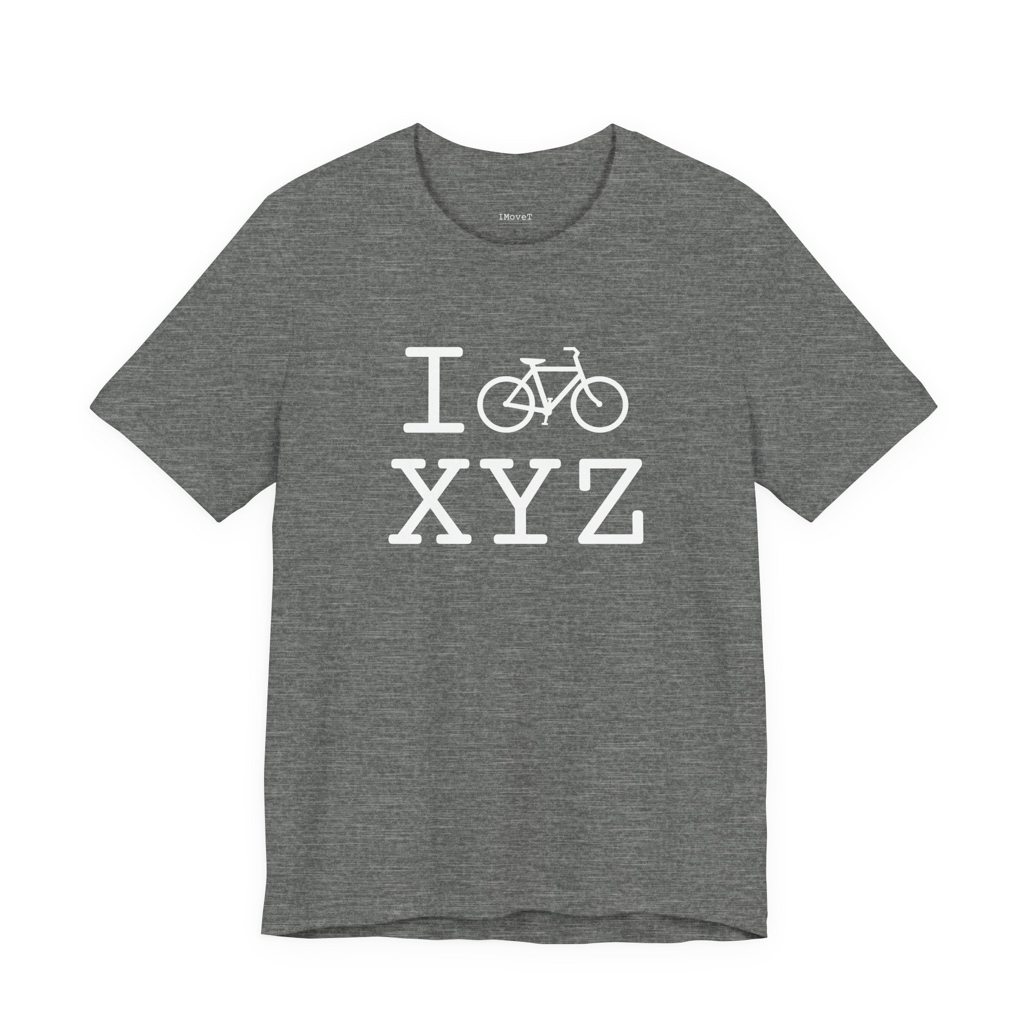 I Bike ___ unisex T, white bike