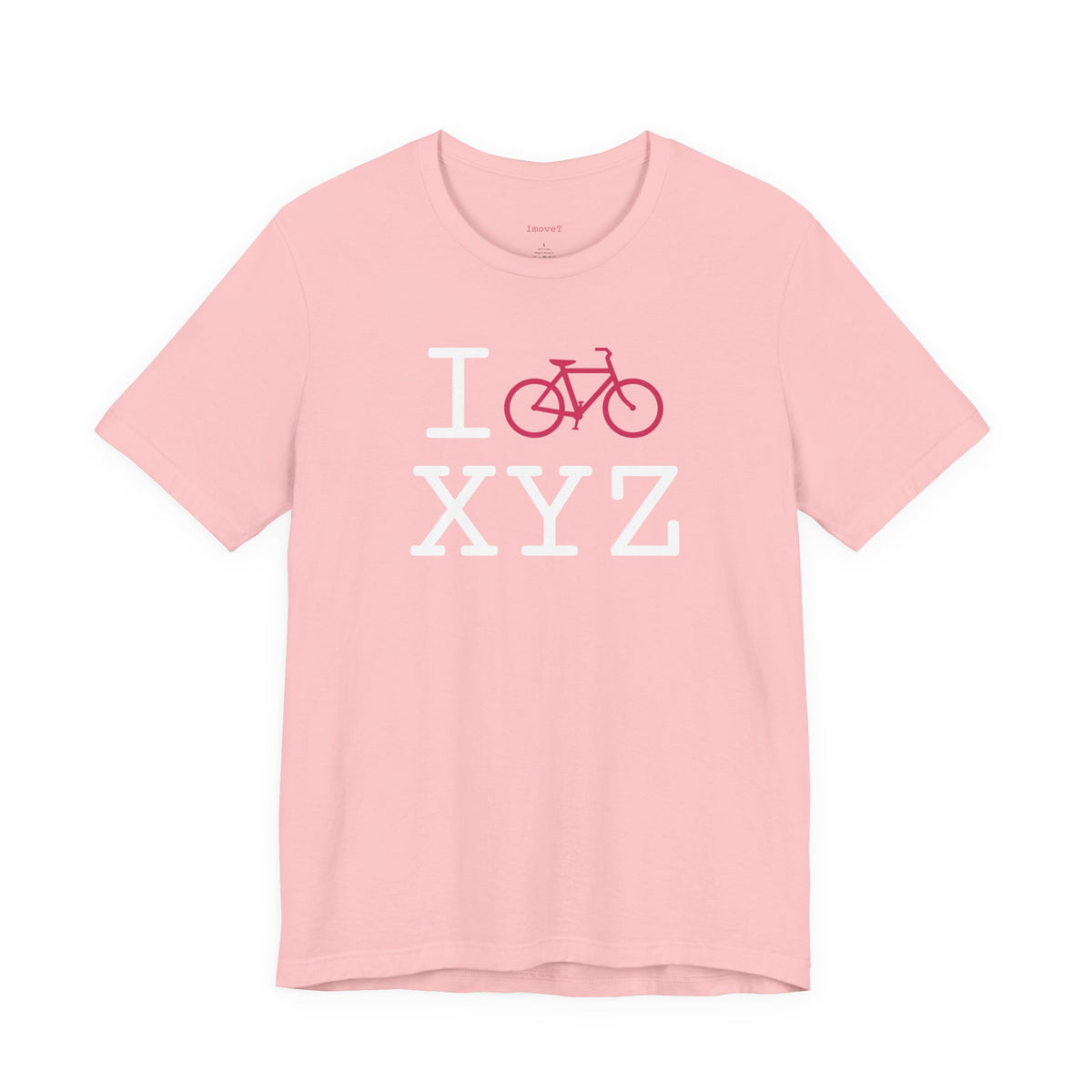 I Bike unisex T, hot pink bike