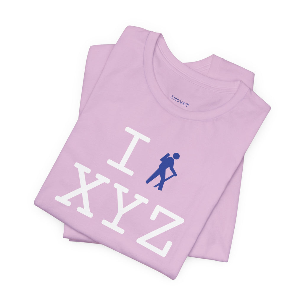 I Hike unisex T, blue hiker