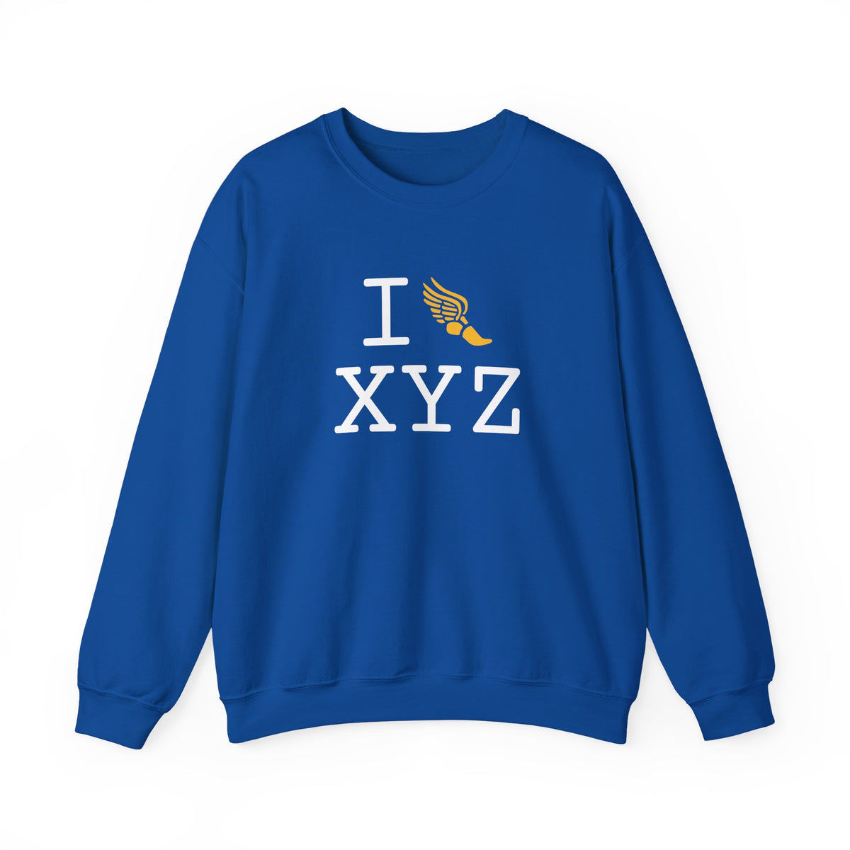 I Run sweatshirt, yellow logo