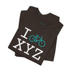 I Bike unisex T, teal bike