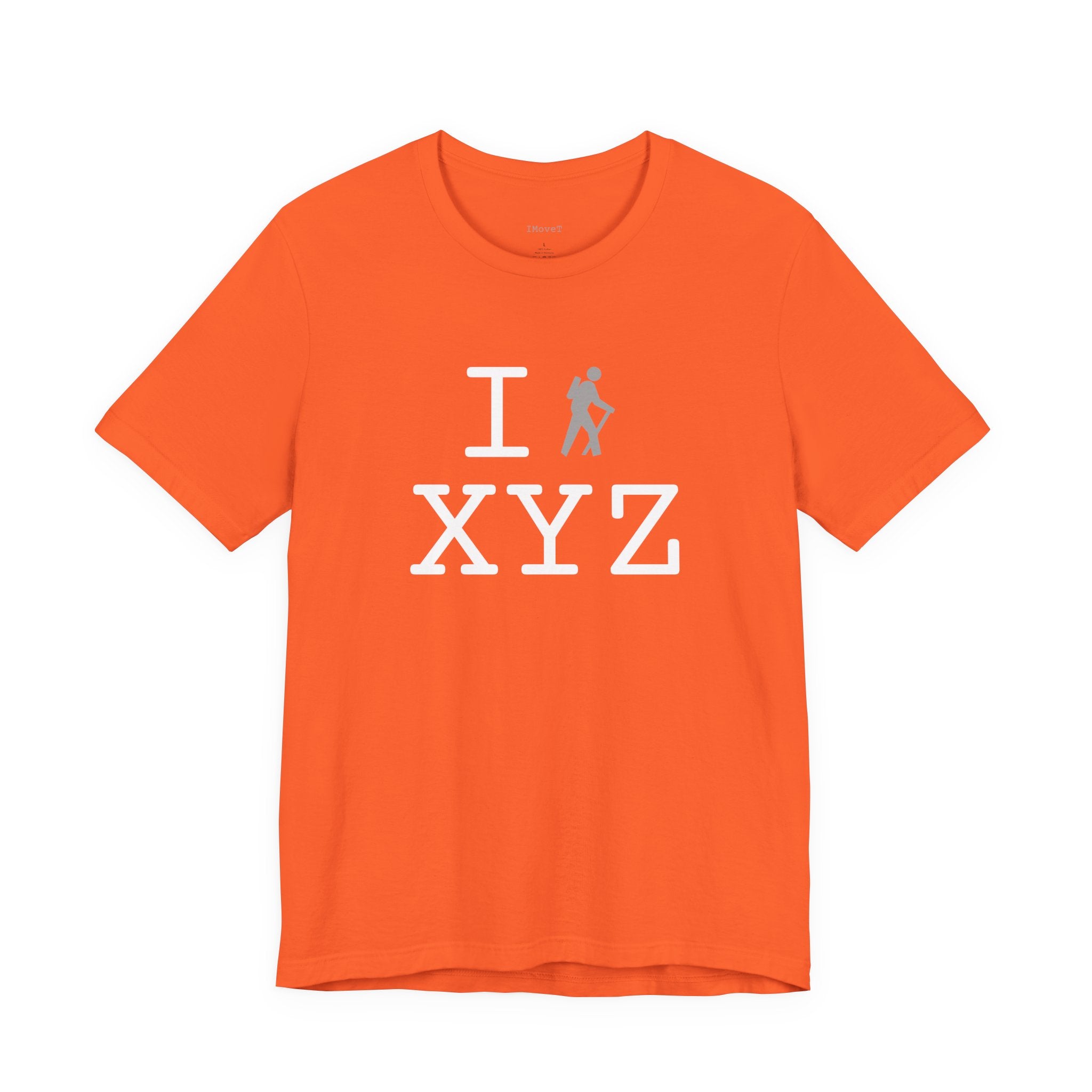 I Hike ___ unisex T, grey hiker