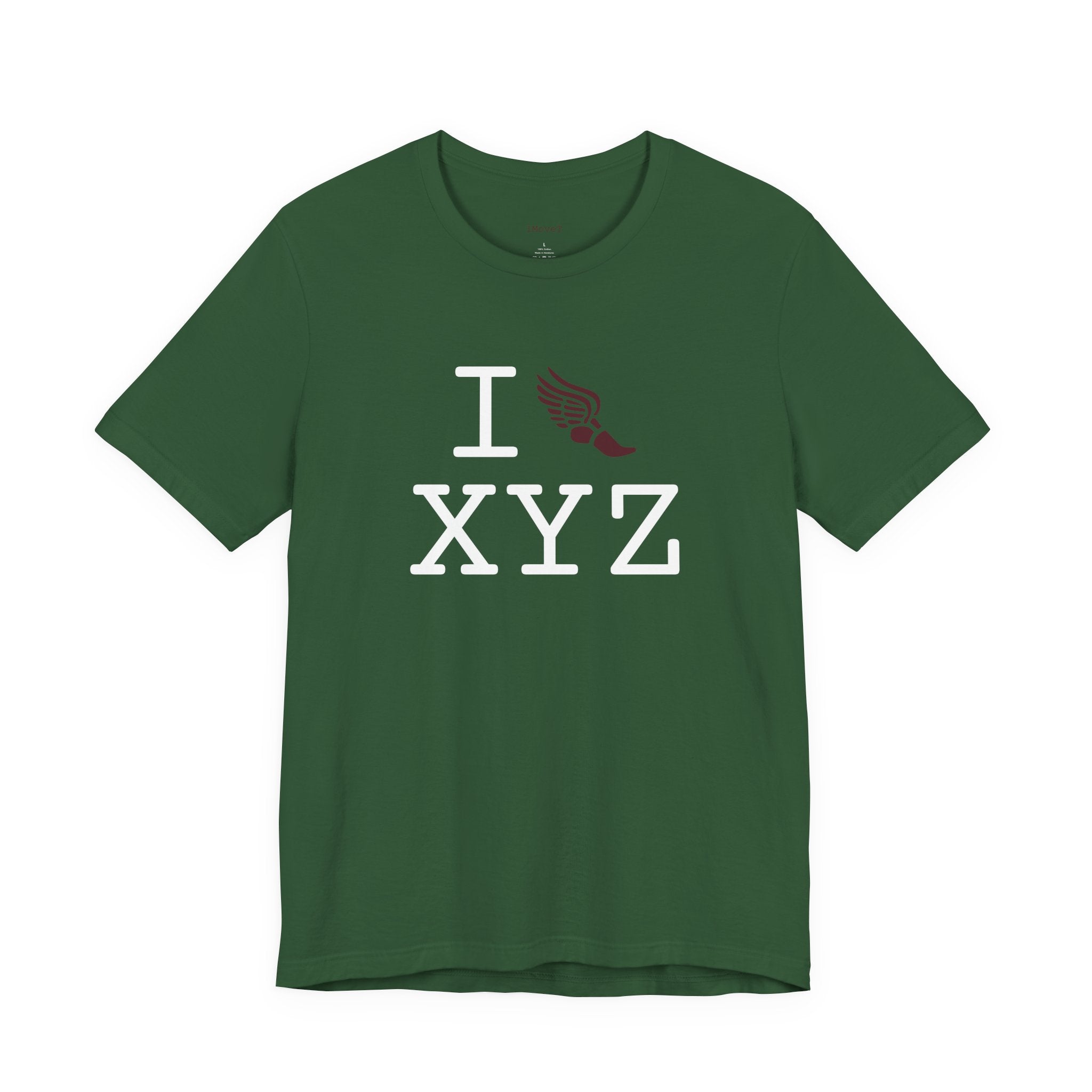 I Run ___ unisex T, maroon logo