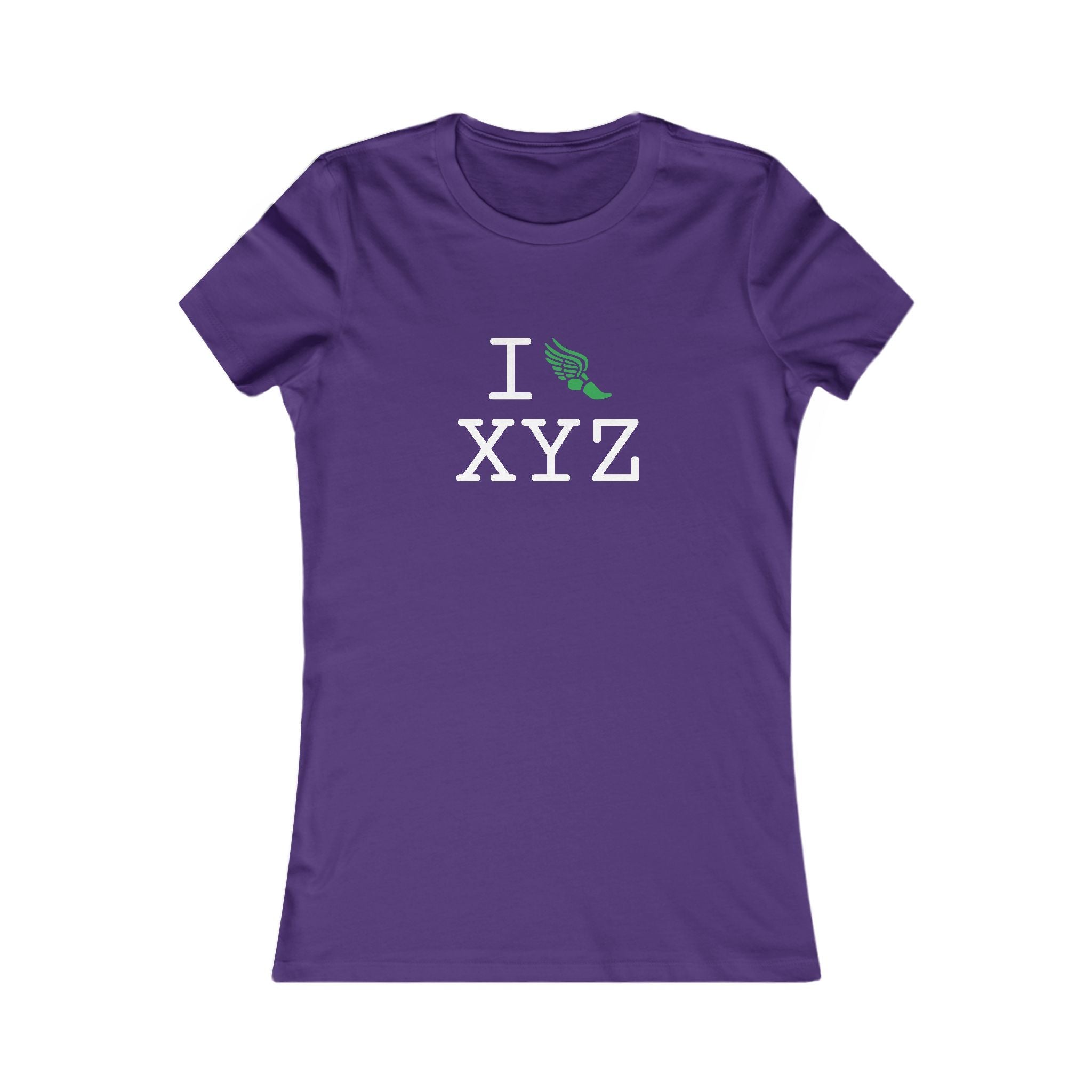 I Run ___ women's T, green logo