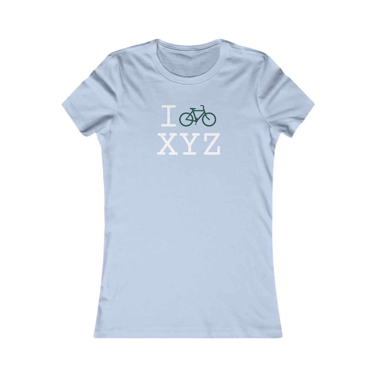 I Bike women's T, dark green bike