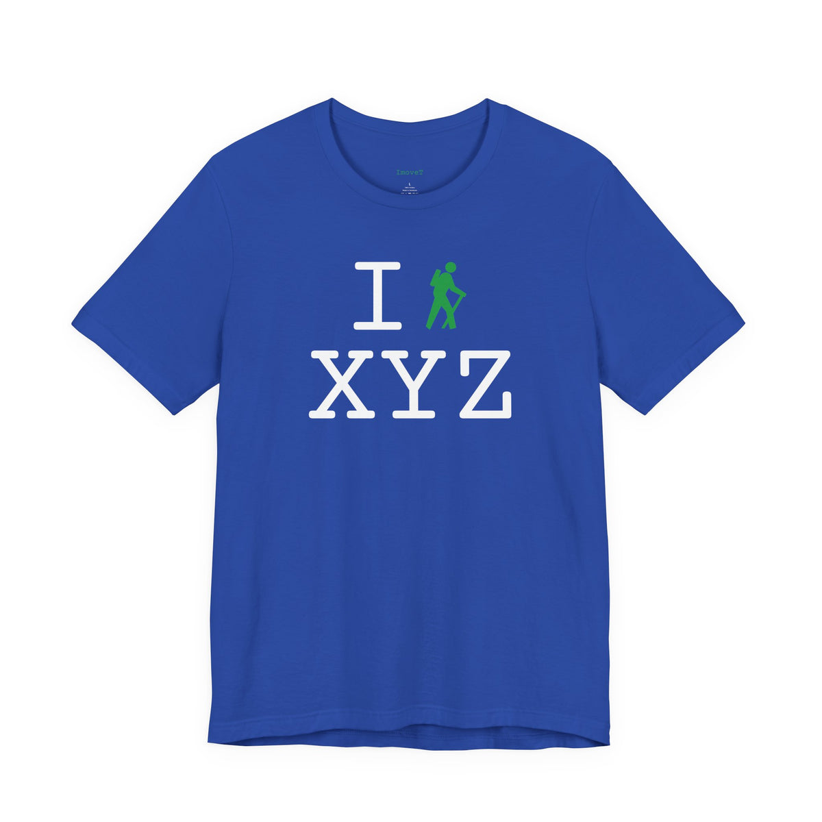 I Hike unisex T, green hiker