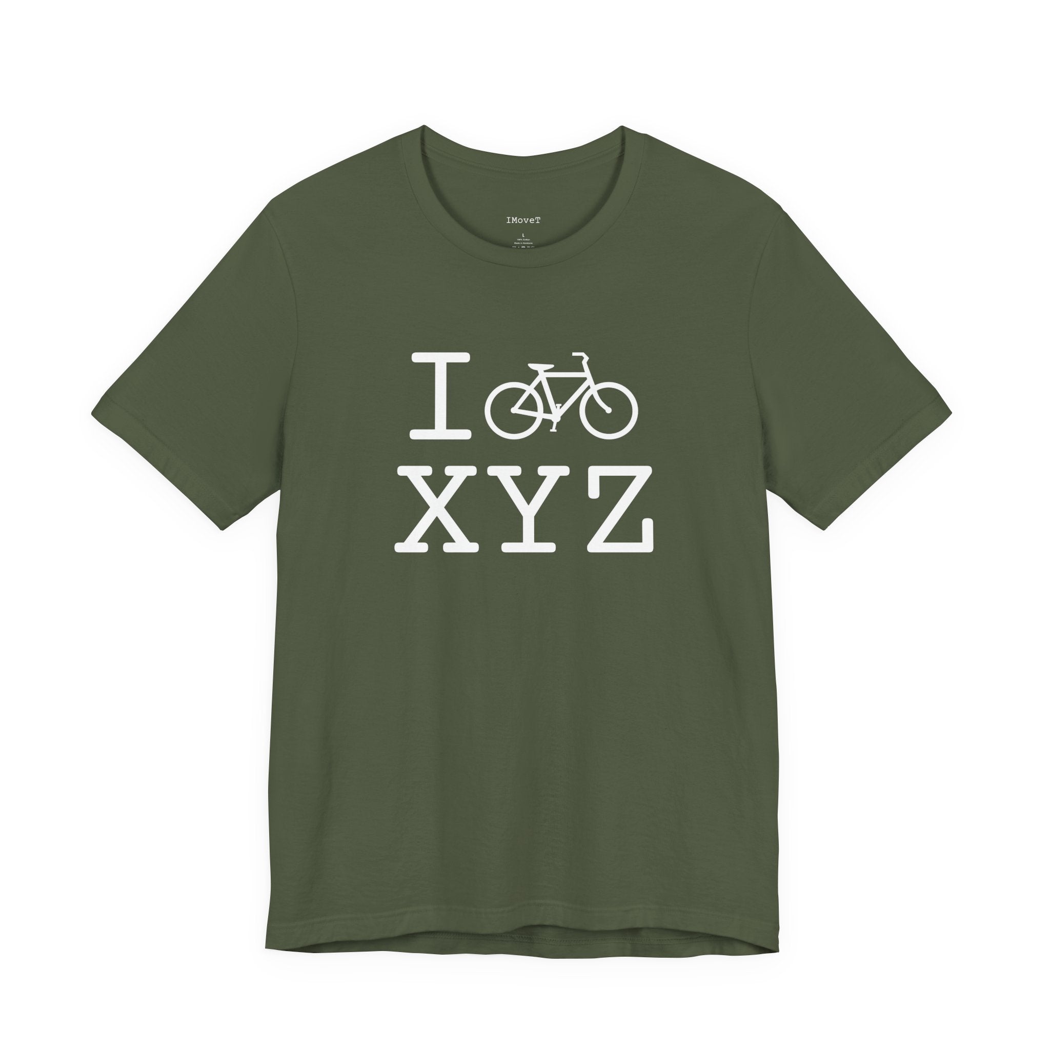 I Bike ___ unisex T, white bike