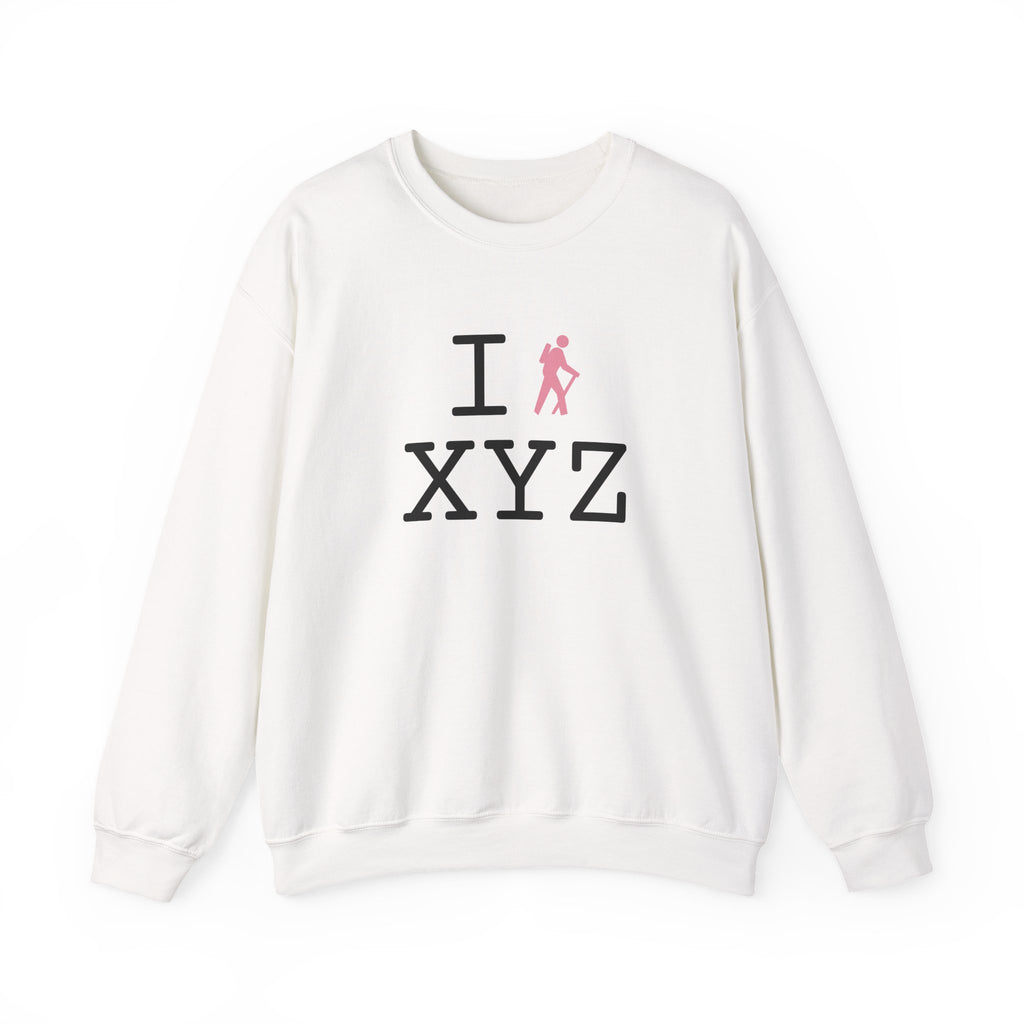 I Hike sweatshirt, pink hiker