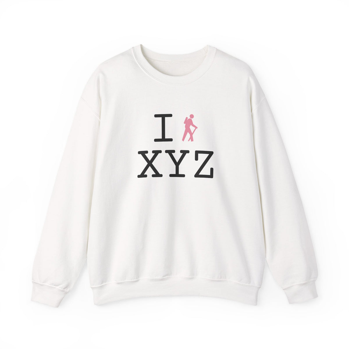 I Hike sweatshirt, pink hiker