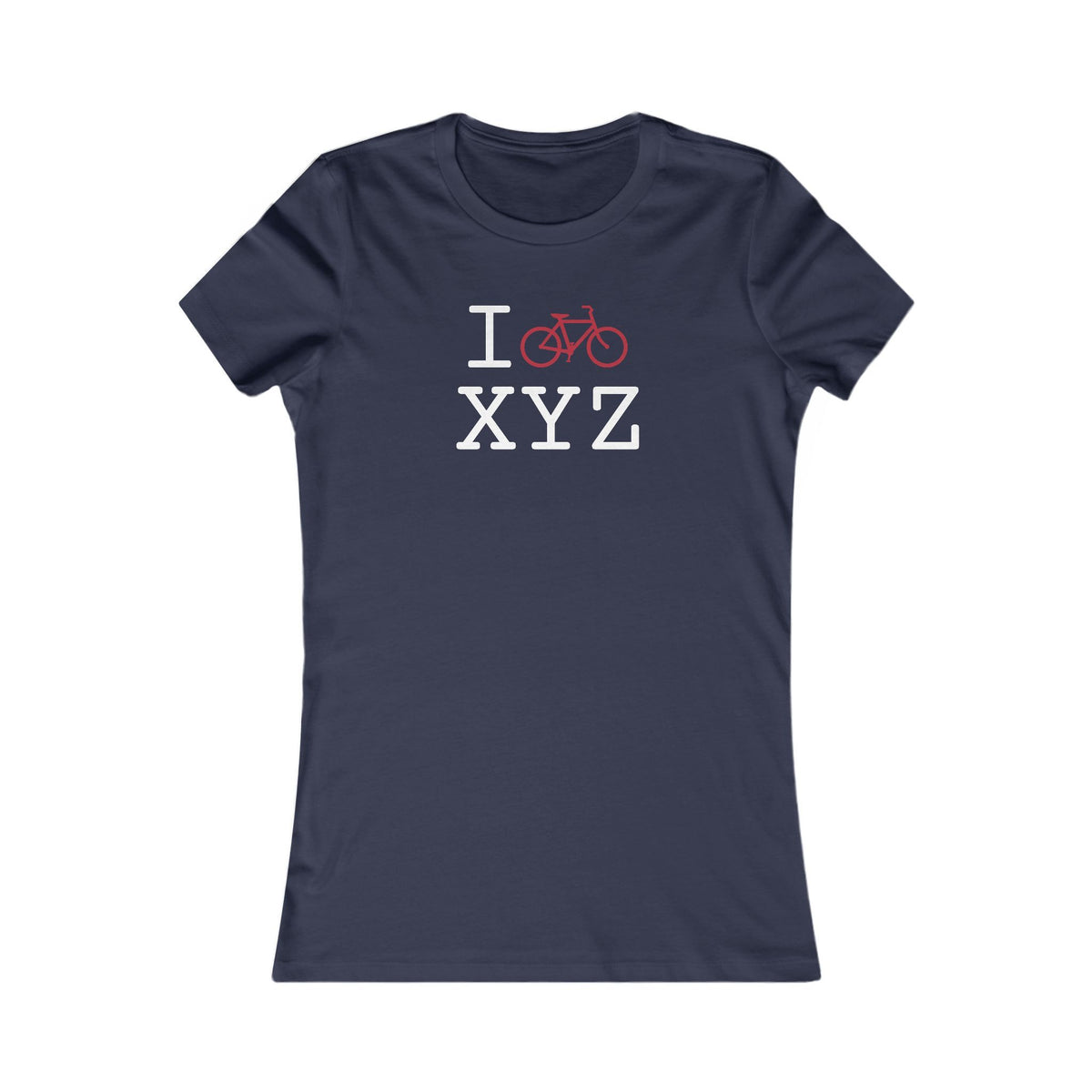 I Bike women's T, crimson bike