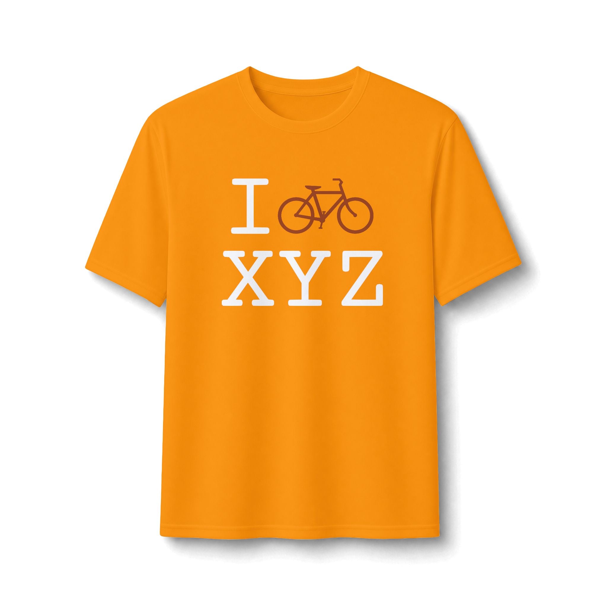 "I Bike ___" athletic T, autumn bike