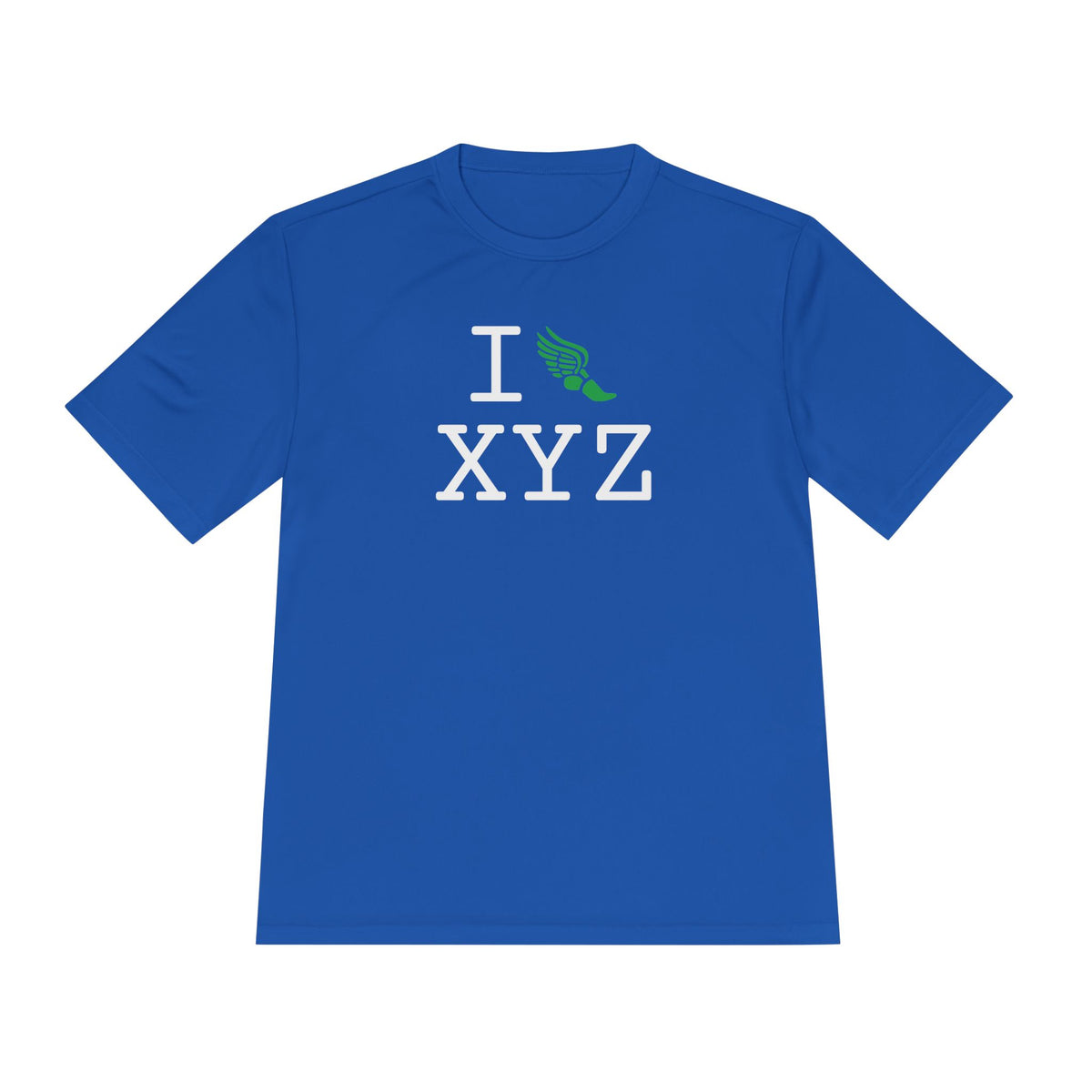 I Run athletic T, green logo