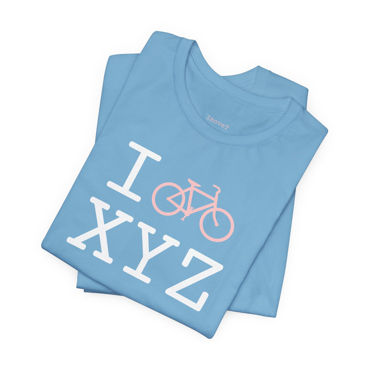 I Bike unisex T, pink bike