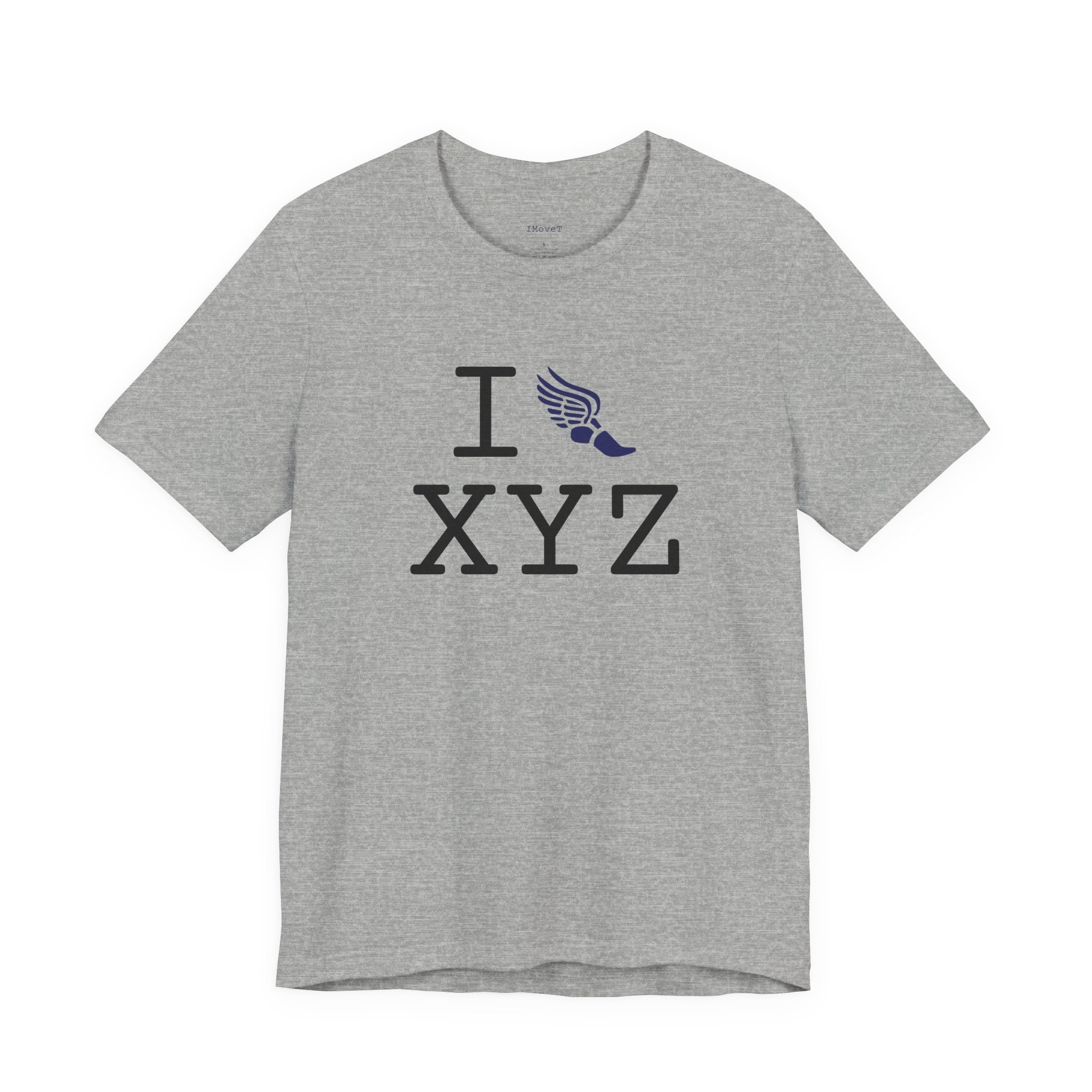 I Run ___ unisex T, navy logo