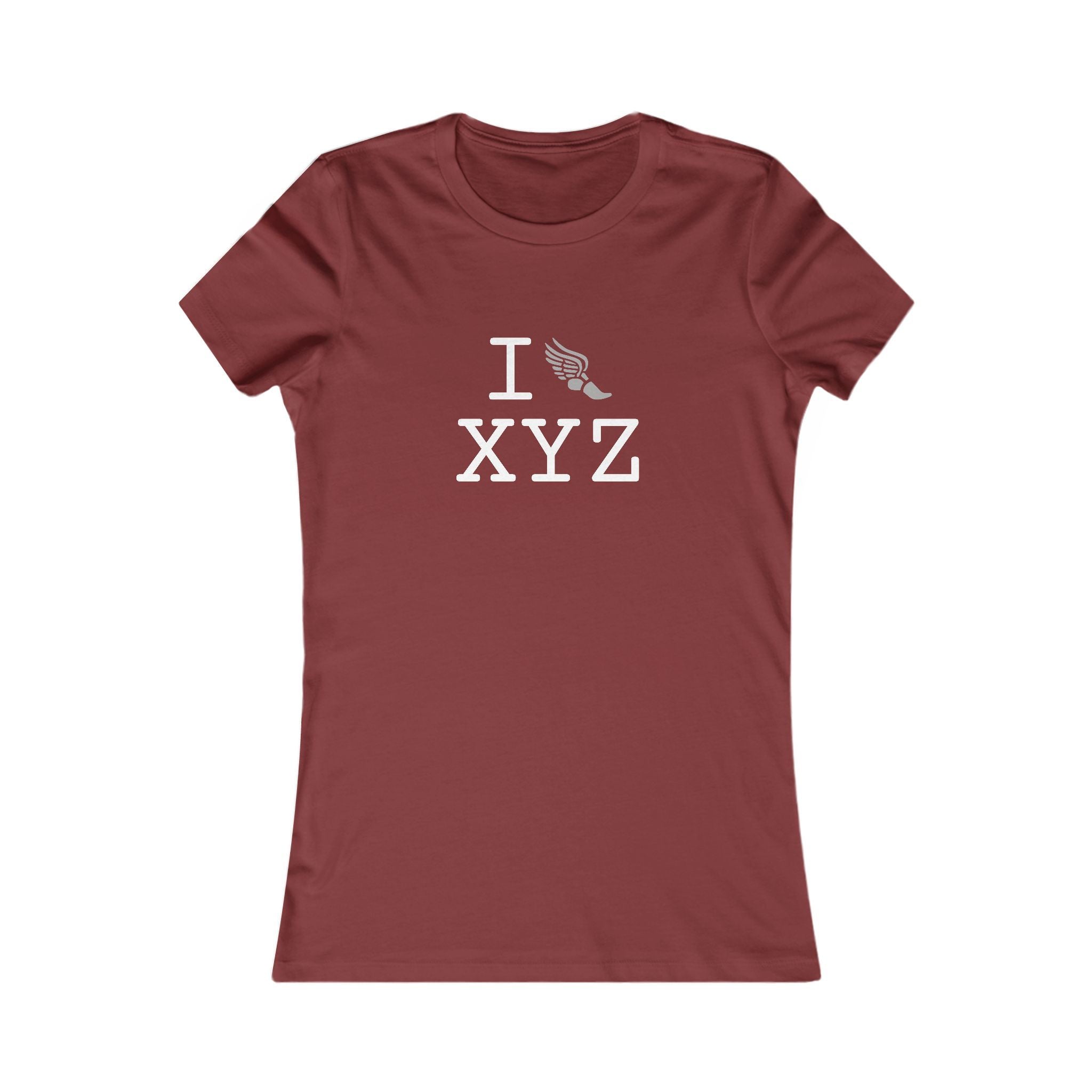 I Run ___ women's T, grey logo
