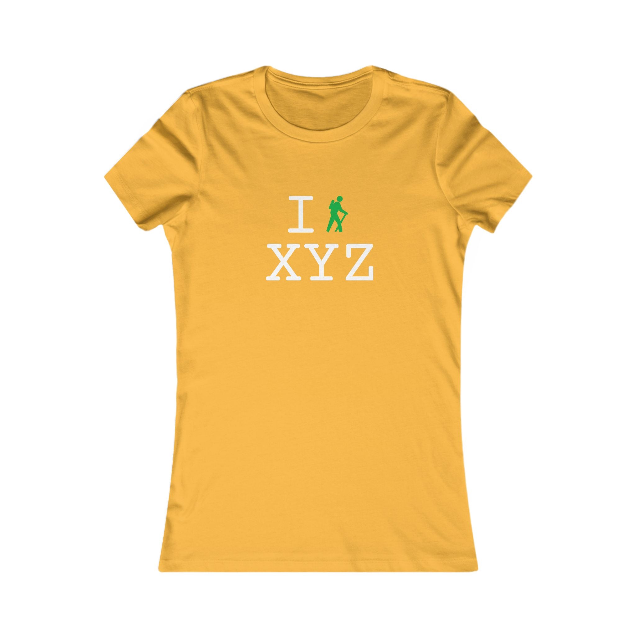 "I Hike ___" women's T, green hiker