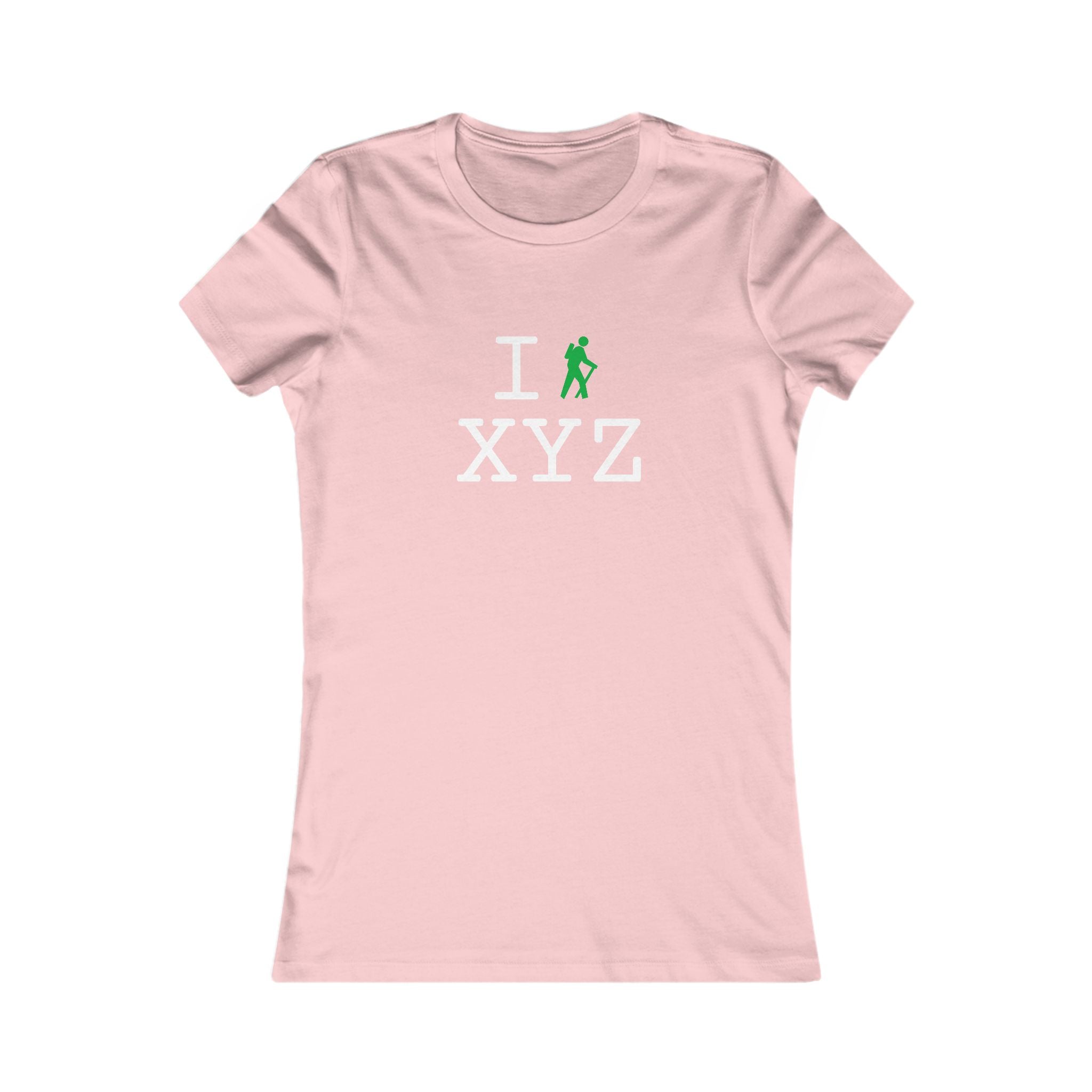 "I Hike ___" women's T, green hiker