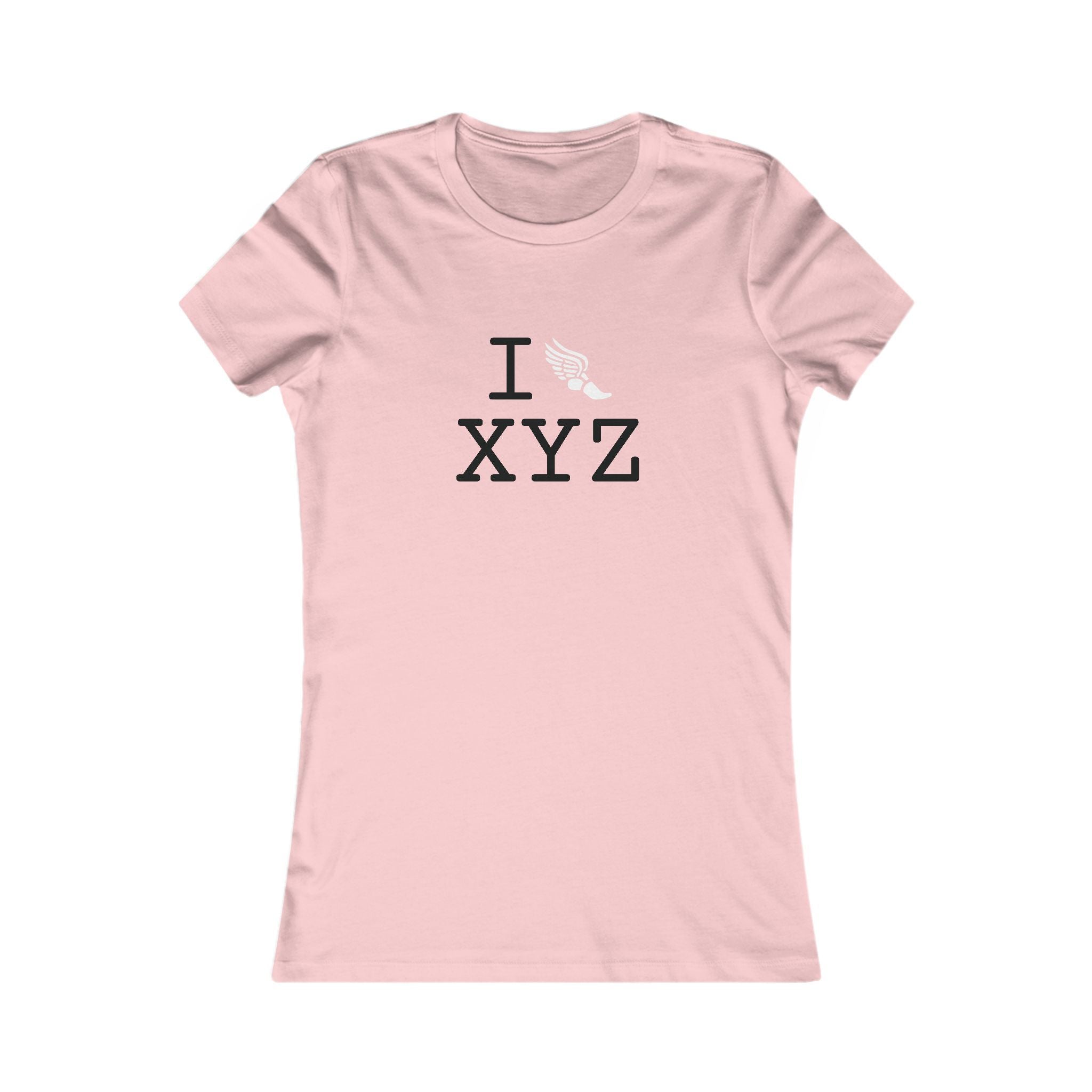I Run ___ women's T, white logo