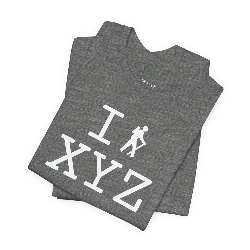 I Hike unisex T, white hiker