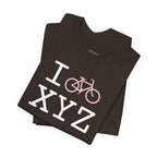 I Bike unisex T, pink bike